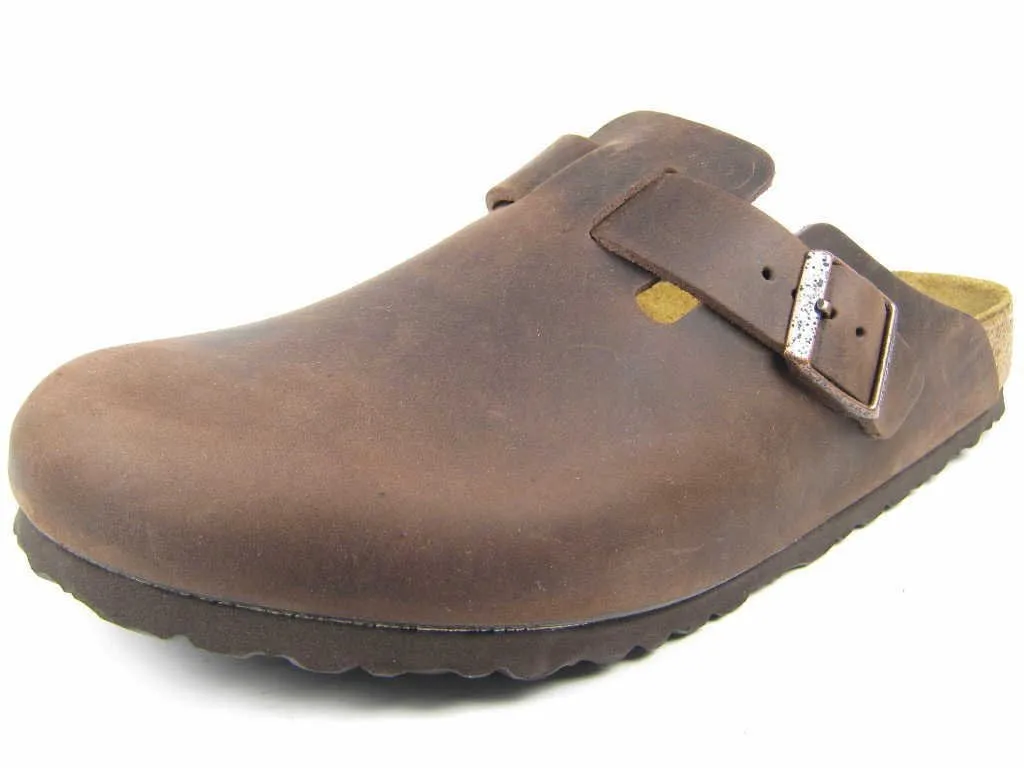 Birkenstock Boston Zoccoli Unisex Adulto in Pelle Habana