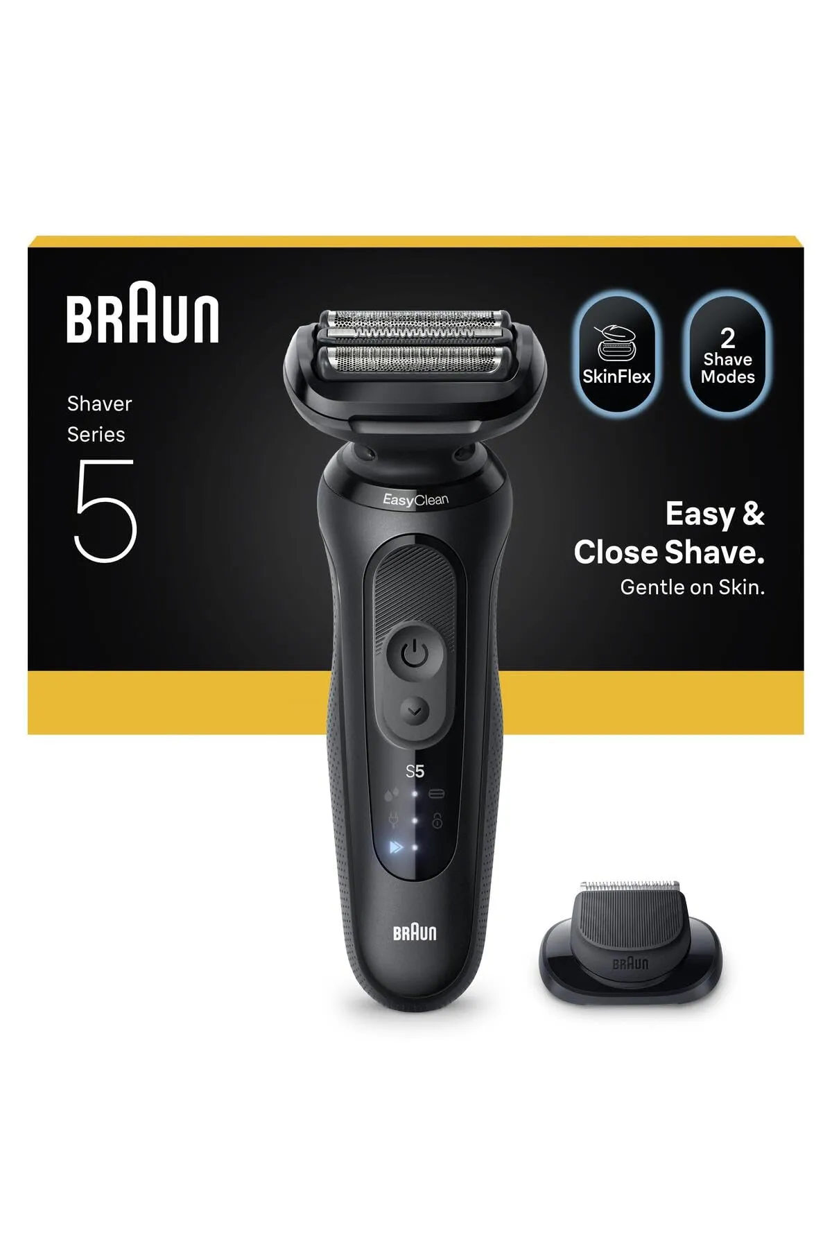 Braun Series 5 52-N1200S Rasoio Elettrico Uomo Wet&Dry con Tappo di Precisione