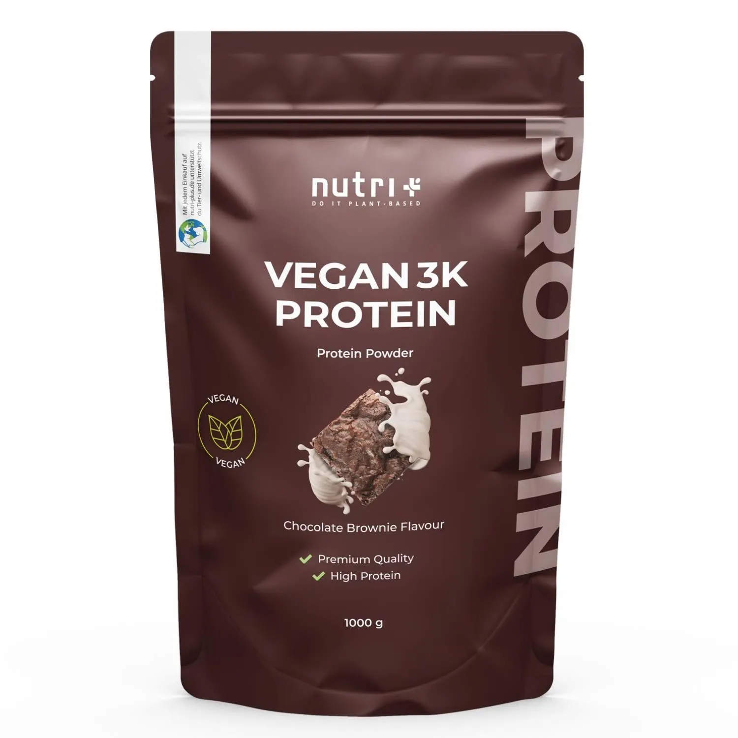 Nutri+ Proteina Vegan in Polvere al Cioccolato Brownie - 1kg
