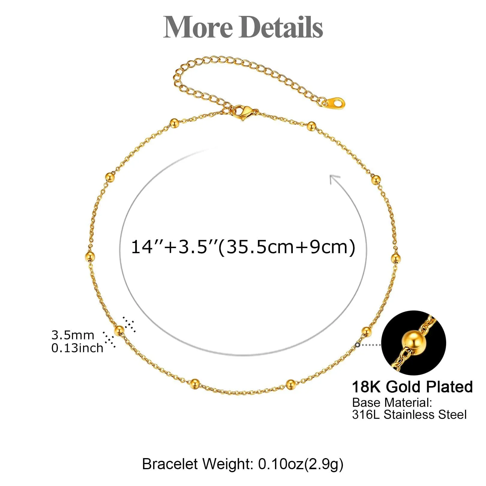 Image Gang Curve - Esmerelda - Catenina da pancia placcata in oro 18 ct
