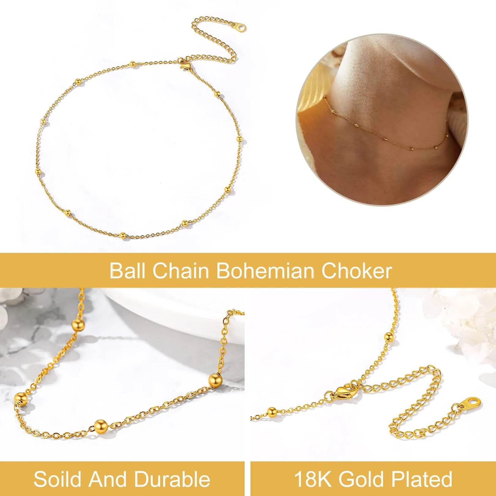 Collana da donna placcata oro 18K alla moda per festa di fidanzamento o regalo i