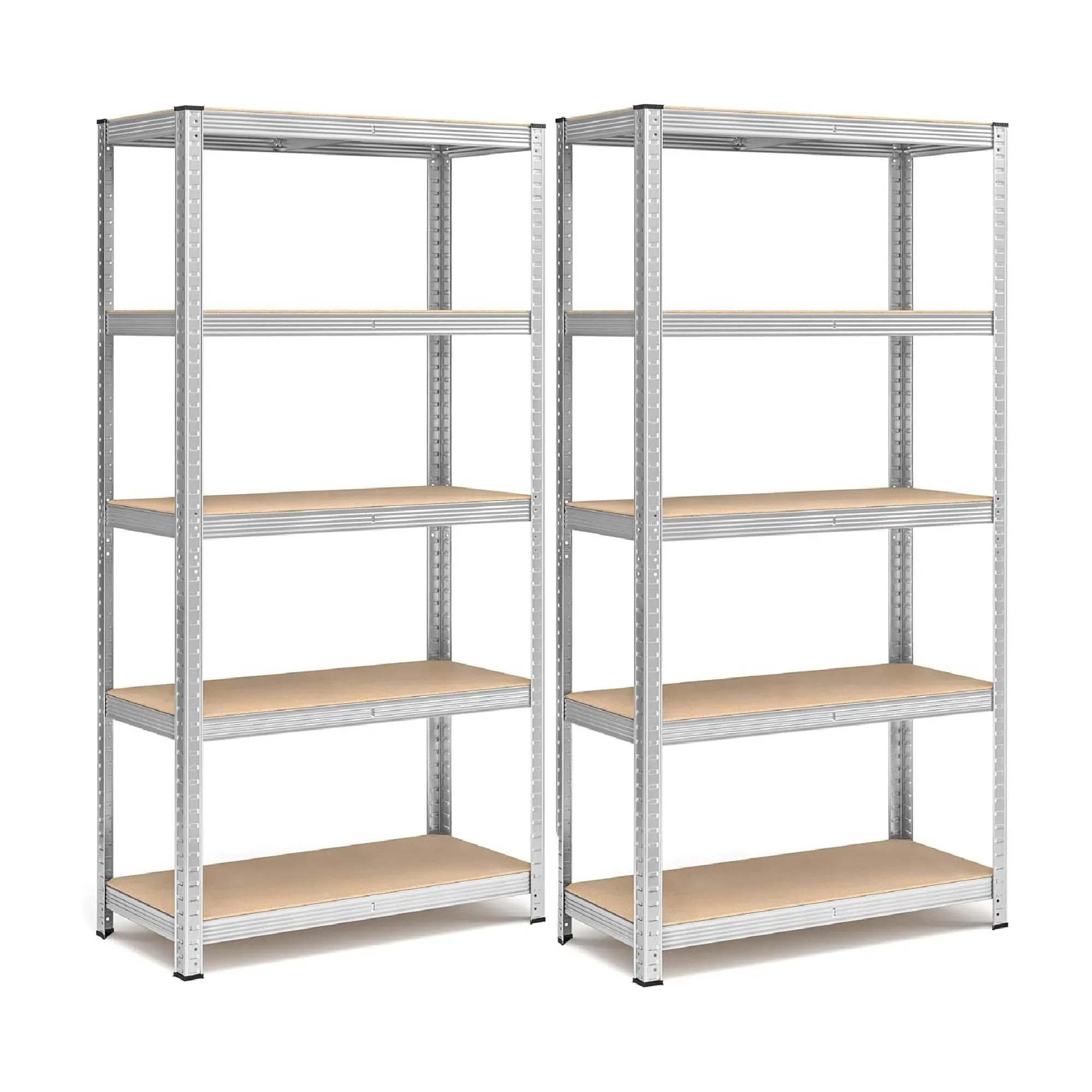 Set di 2 Scaffali in Metallo IlGruppone, 5 Ripiani Regolabili, 875 kg