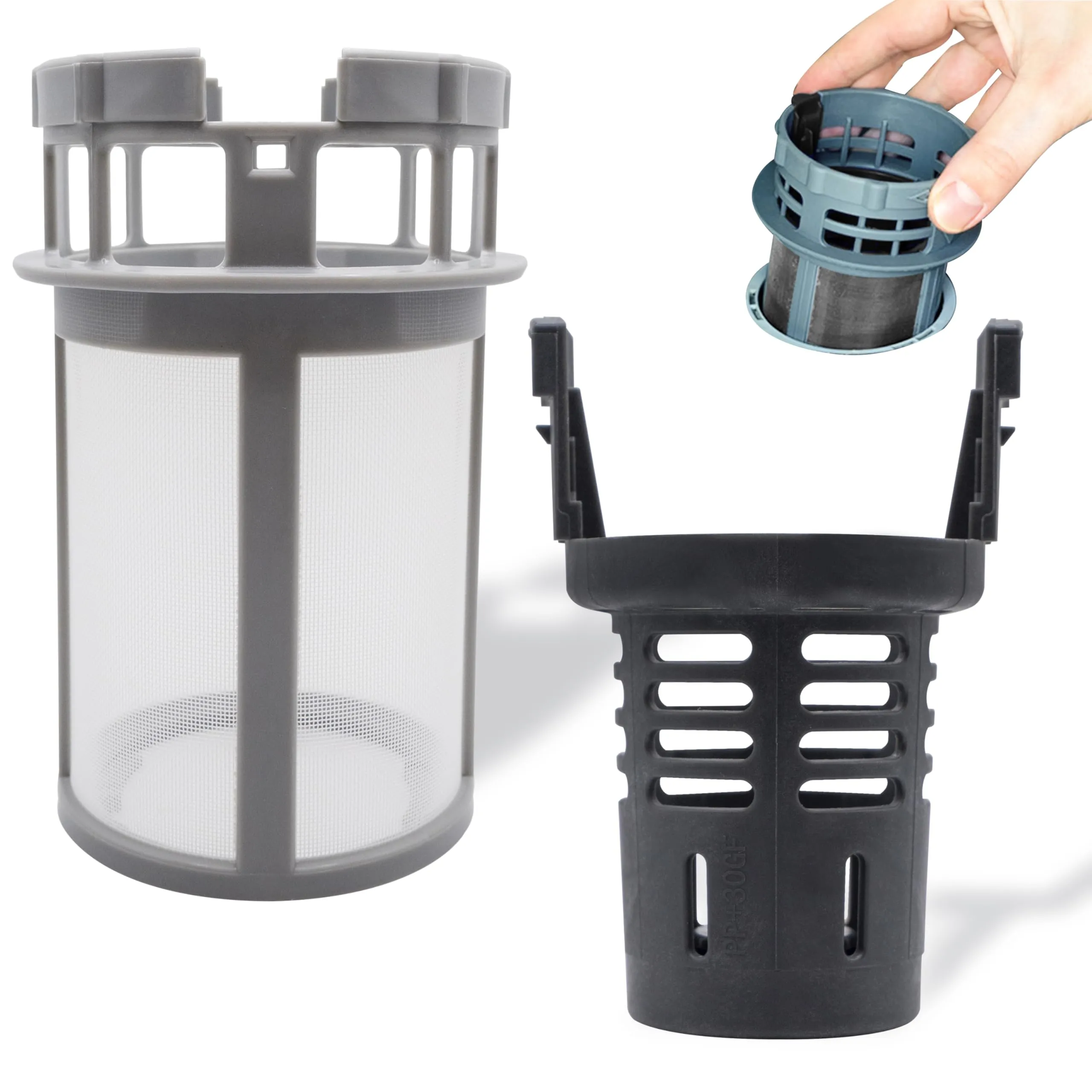 GIANTO Kit Filtro Lavastoviglie Interno + Esterno Compatibile con Indesit Ariston Hotpoint Whirlpool Scholtes (C00256572 + C00256571)