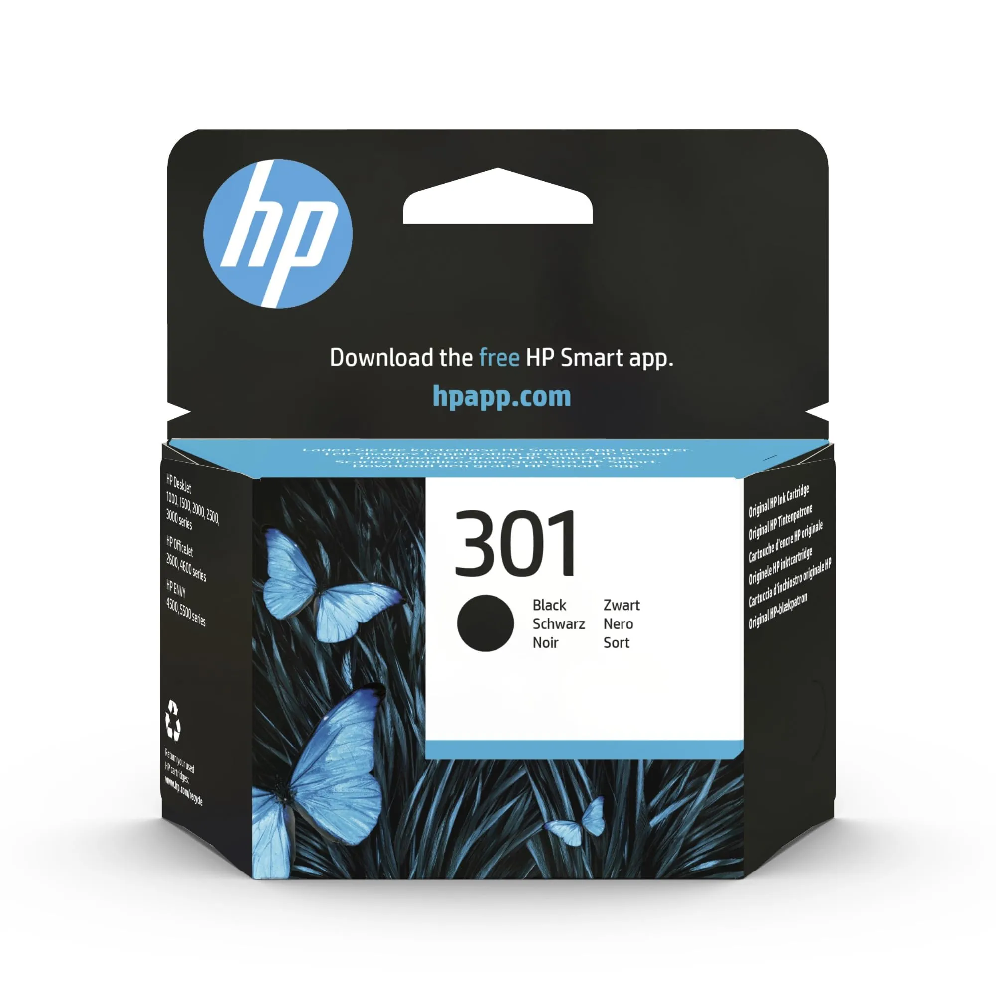 HP 301 Nero, CH561EE, Cartuccia Originale da 170 Pagine, Compatibili con Stampanti DeskJet 1000, 1050 1500, 2000, 2050, 2500, 3000 e 3050, Envy 4500 e 5500 e OfficeJet 2600 e 4600