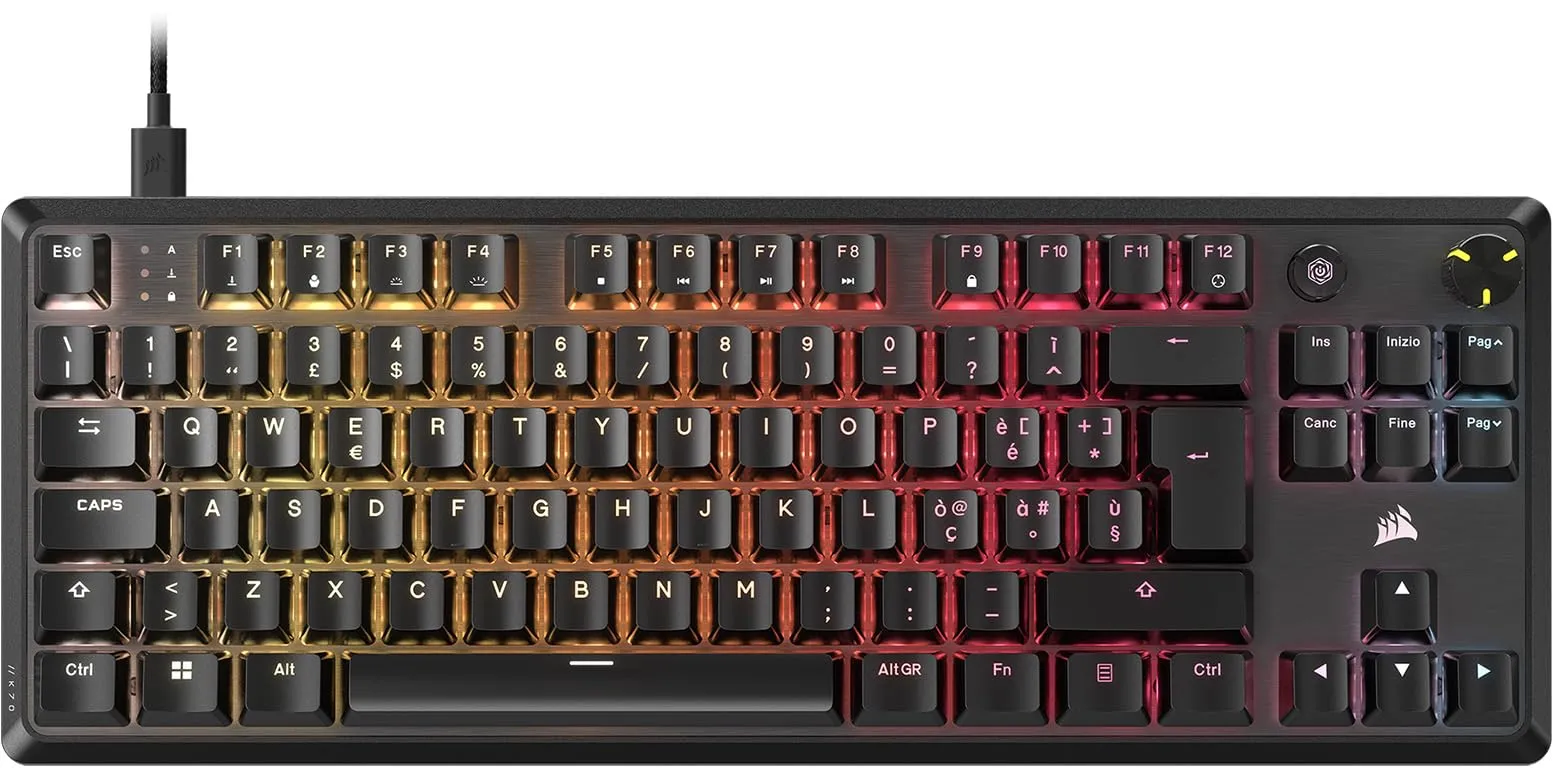 CORSAIR K70 CORE TKL RGB - Tastiera Meccanica Tenkeyless per un'Esperienza di Gioco Immersiva