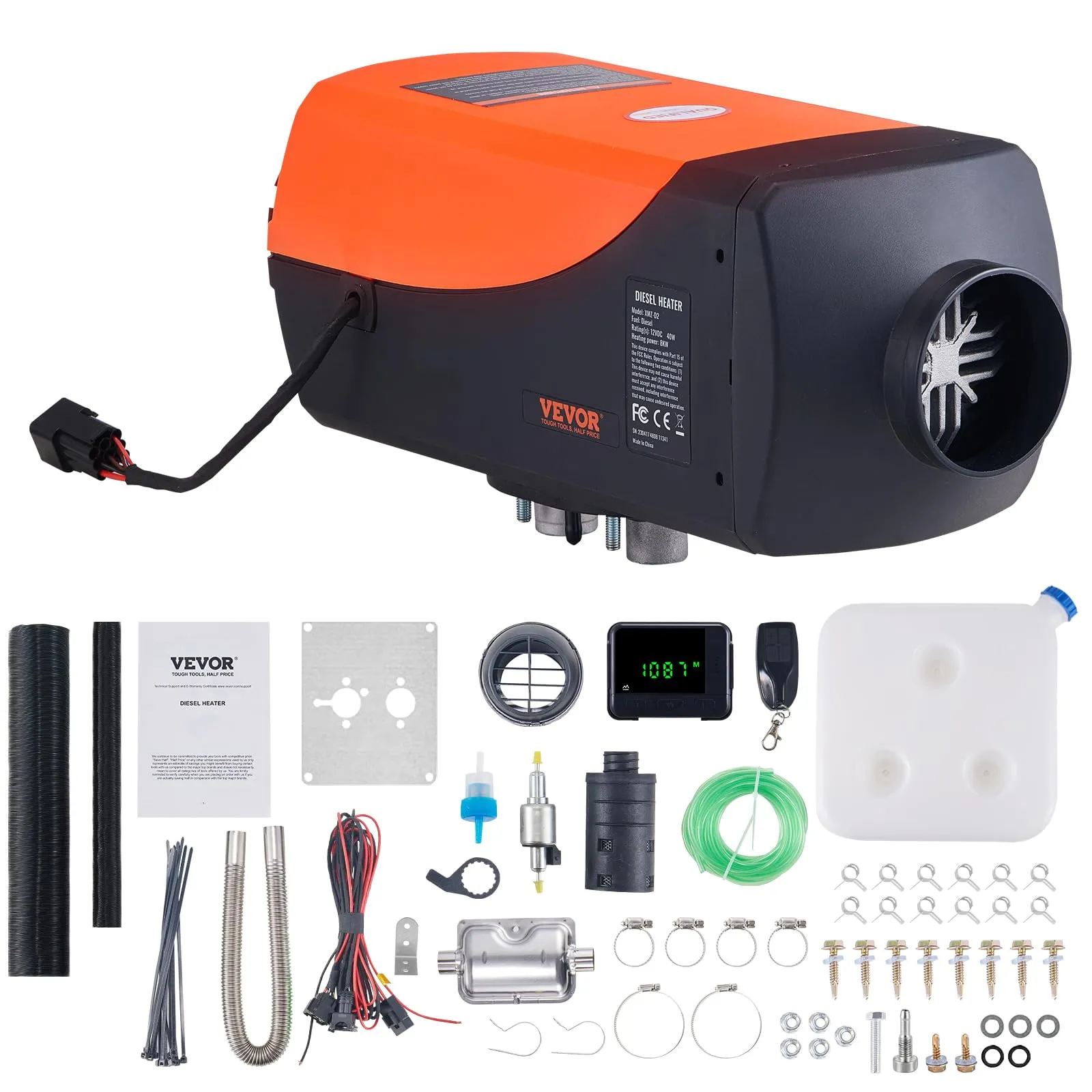 VEVOR Riscaldatore d'Aria Diesel 12V 5-8KW per Auto, Camper, Camion, RV