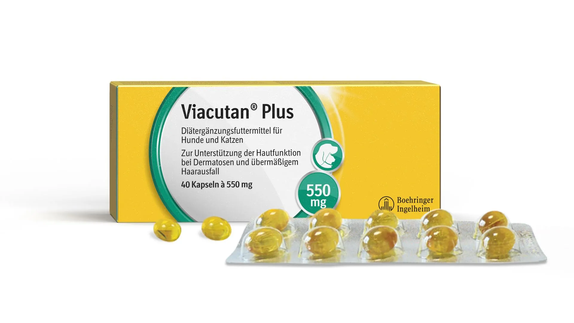 Viacutan Plus Vet - Integratore per la Salute della Pelle e del Pelo del Cane e del Gatto - 40 Capsule