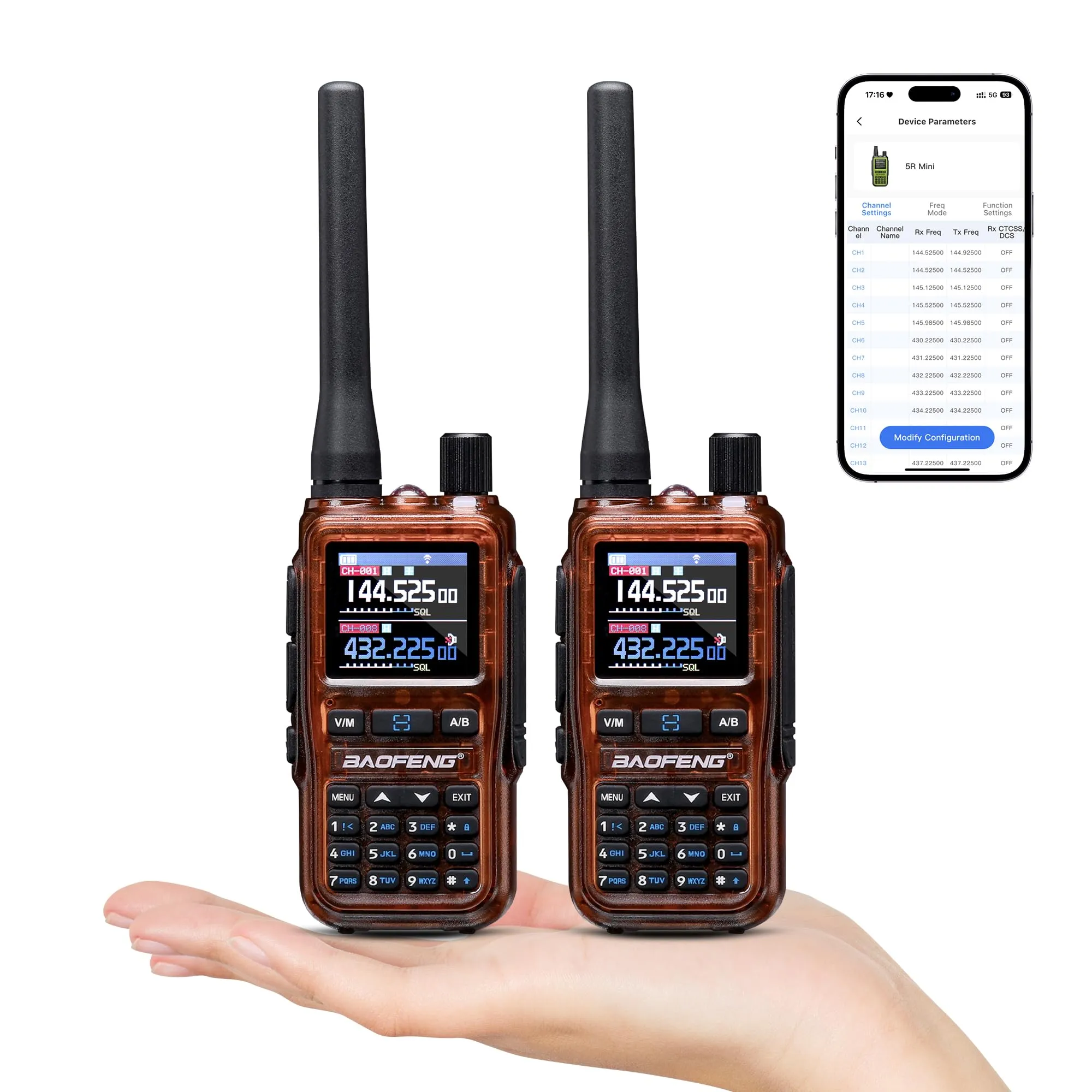 BAOFENG Radio Portatile a Due Vie con Programmazione App Wi-Fi