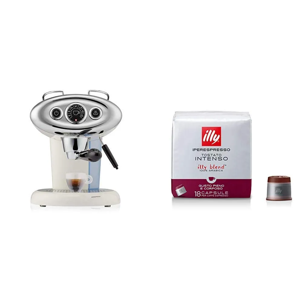 illy Macchina da Caffè a Capsule Iperespresso X7.1 Bianca + 108 Capsule Tostato Intenso