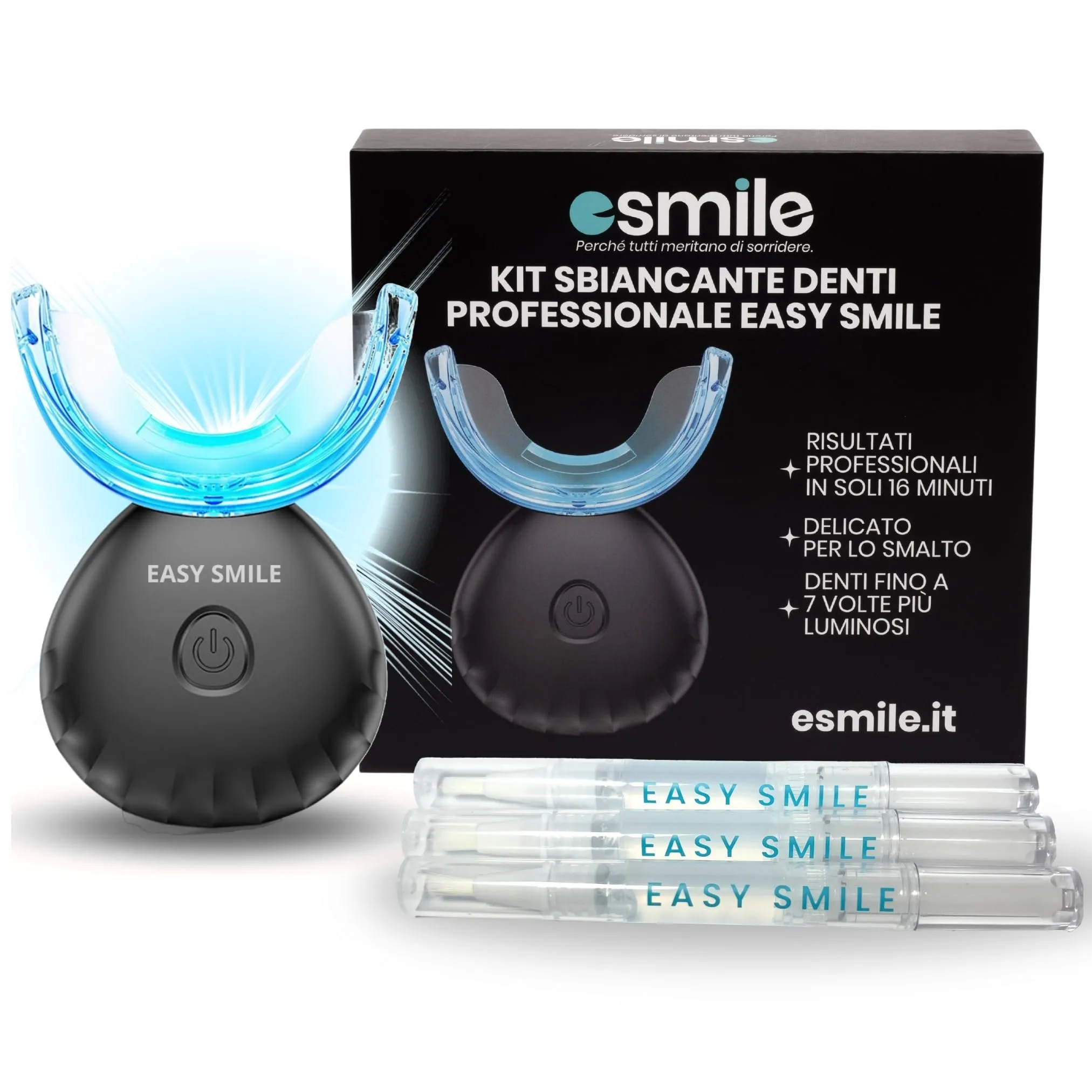 ESMILE Kit Sbiancante Denti Professionale con Lampada LED