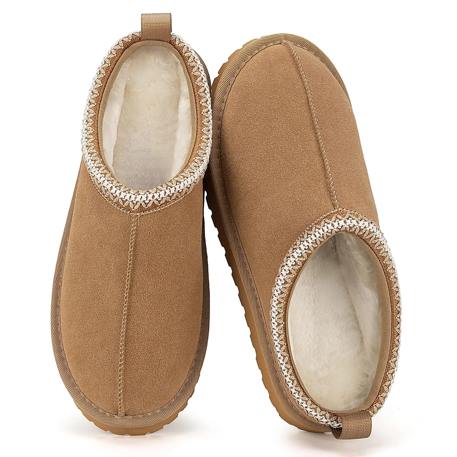 Mishansha Pantofole Donna Invernali Pelose Chiuse Kaki