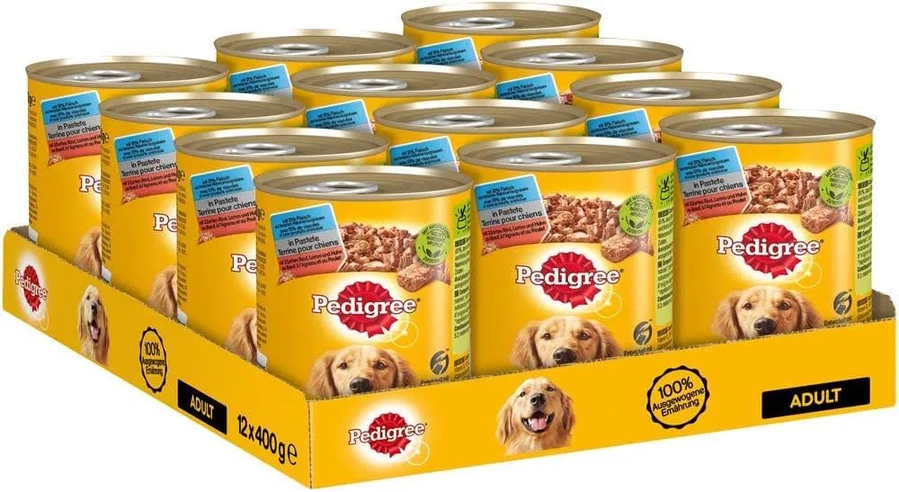 Pedigree Barattolo Multipack Manzo, Agnello e Pollo 12 x 400g