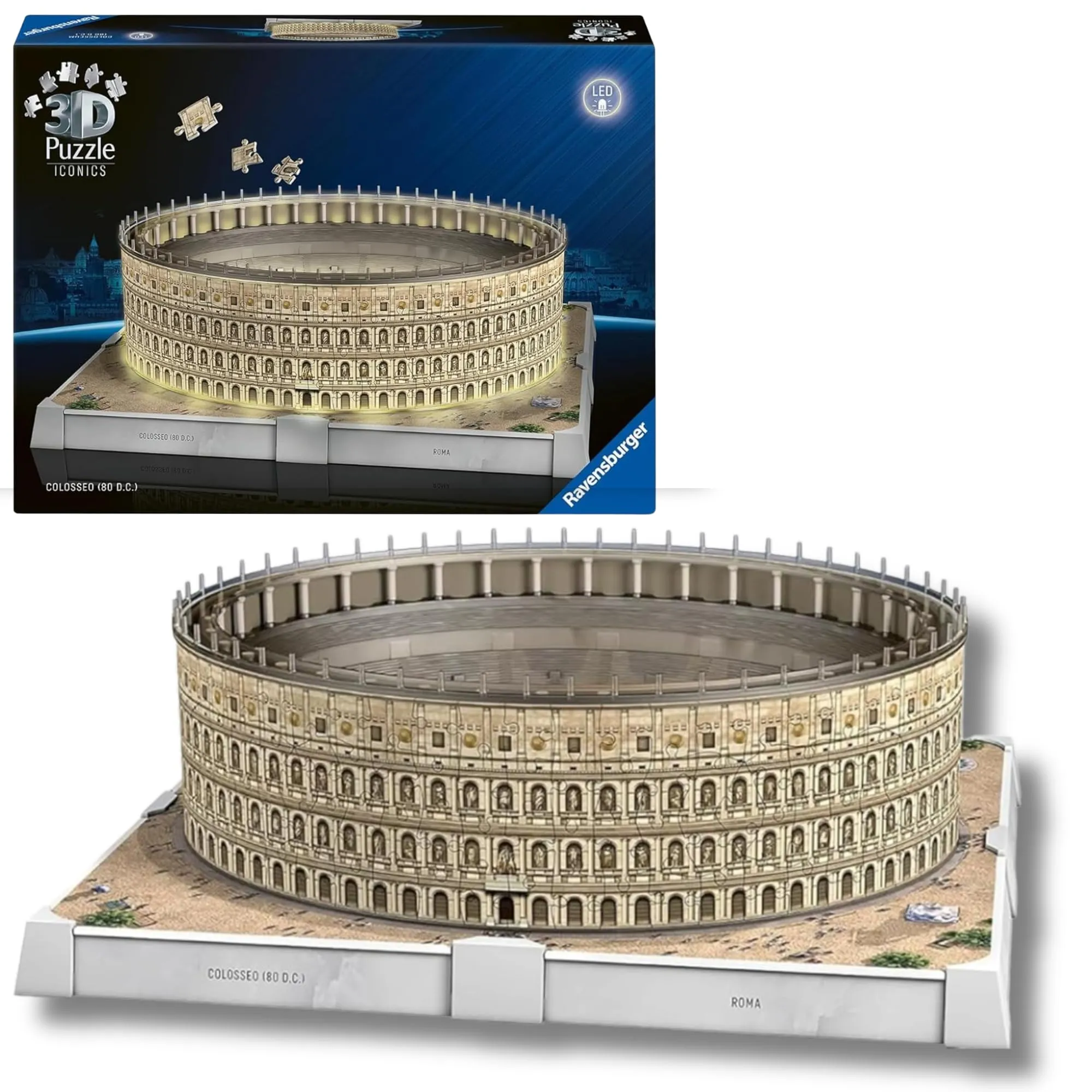 Ravensburger - Puzzle 3D Iconics Colosseo LED