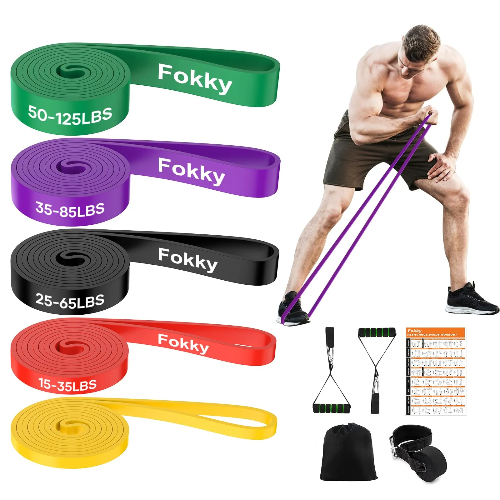 Fokky 5 Livelli di Resistenza Elastici Fitness