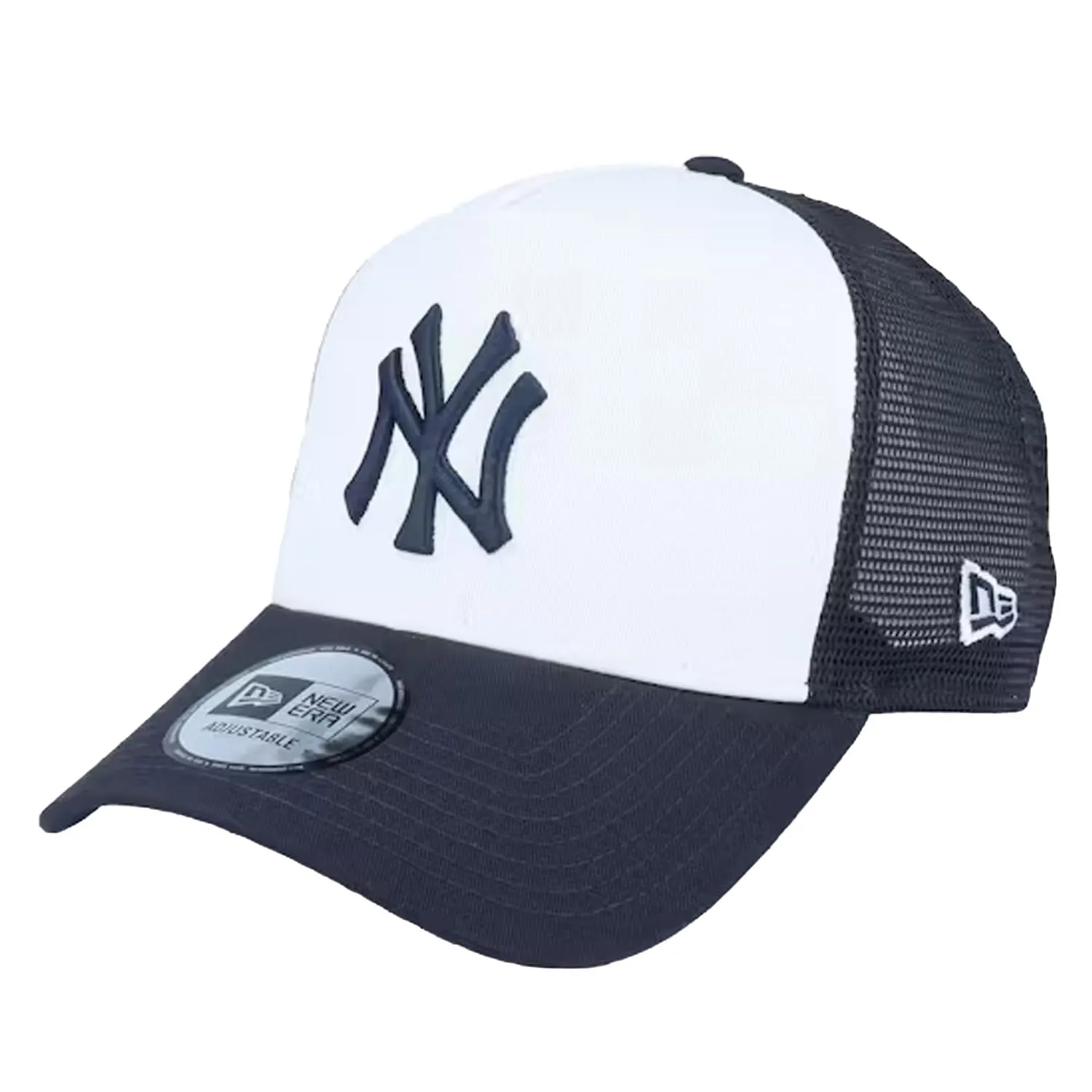 New Era York Yankees Frame Adjustable Trucker Cap Team Colour Block White/Blue