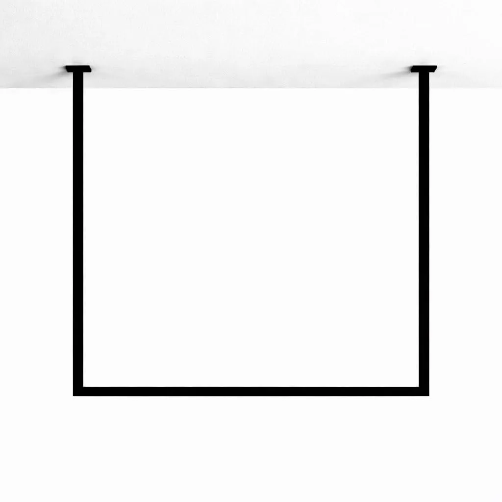 Appendiabiti da Soffitto TAVO 80x100 cm Acciaio Nero Opaco