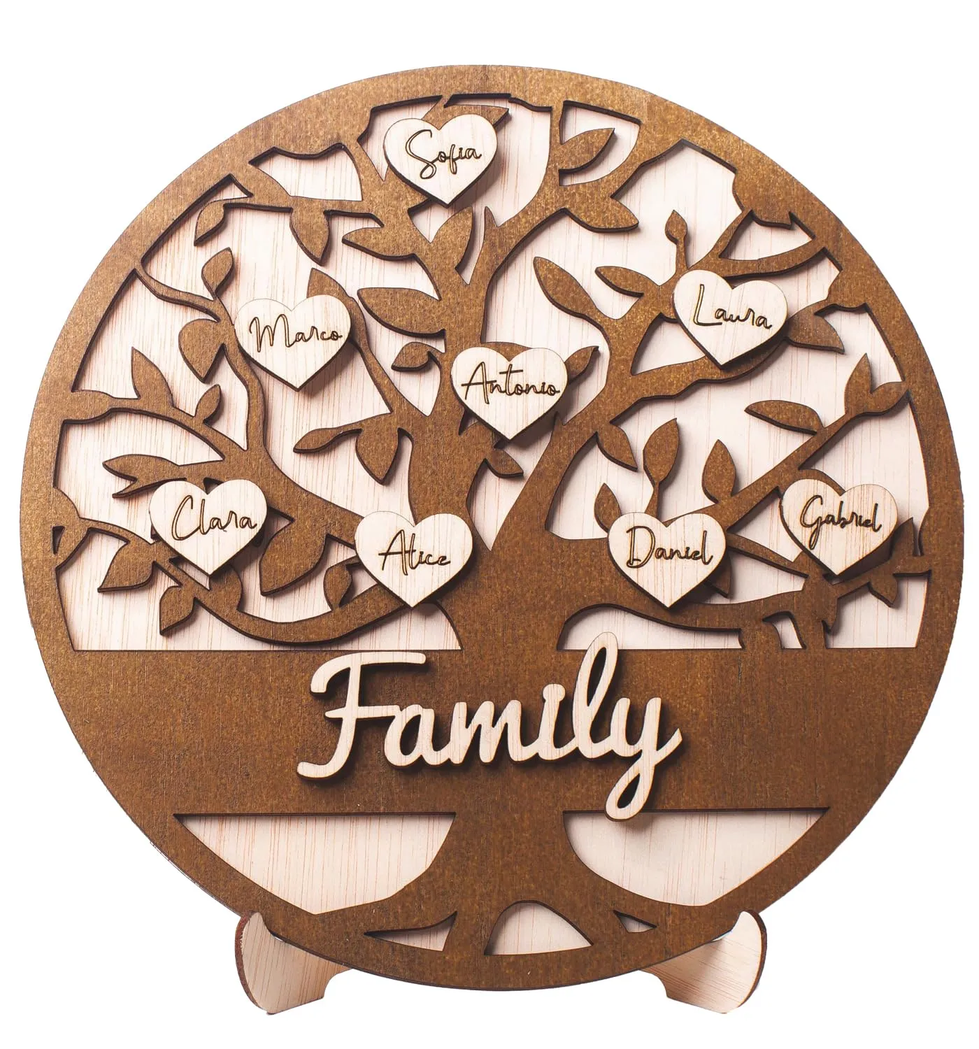 Albero della Vita Personalizzato in Legno con Nomi - Decorazione Famigliare Unica