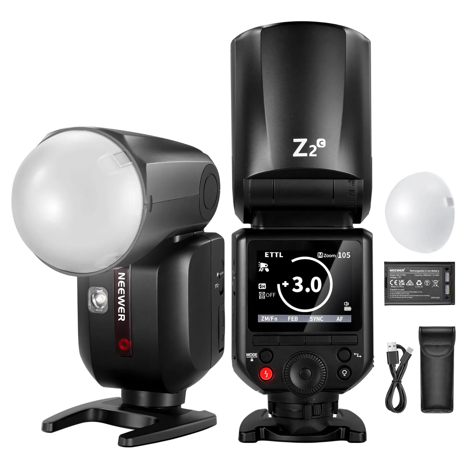 NEEWER Z2-C Flash Speedlite TTL per Canon con Testa Rotonda