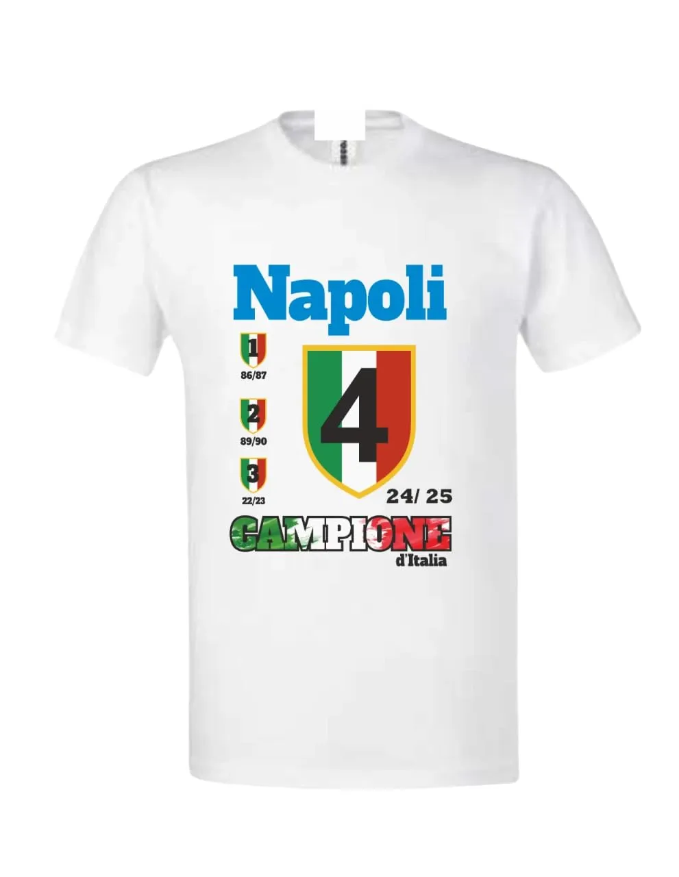 Intermezzo T-Shirt Napoli Campioni d'Italia 2025 - Bianco, XL