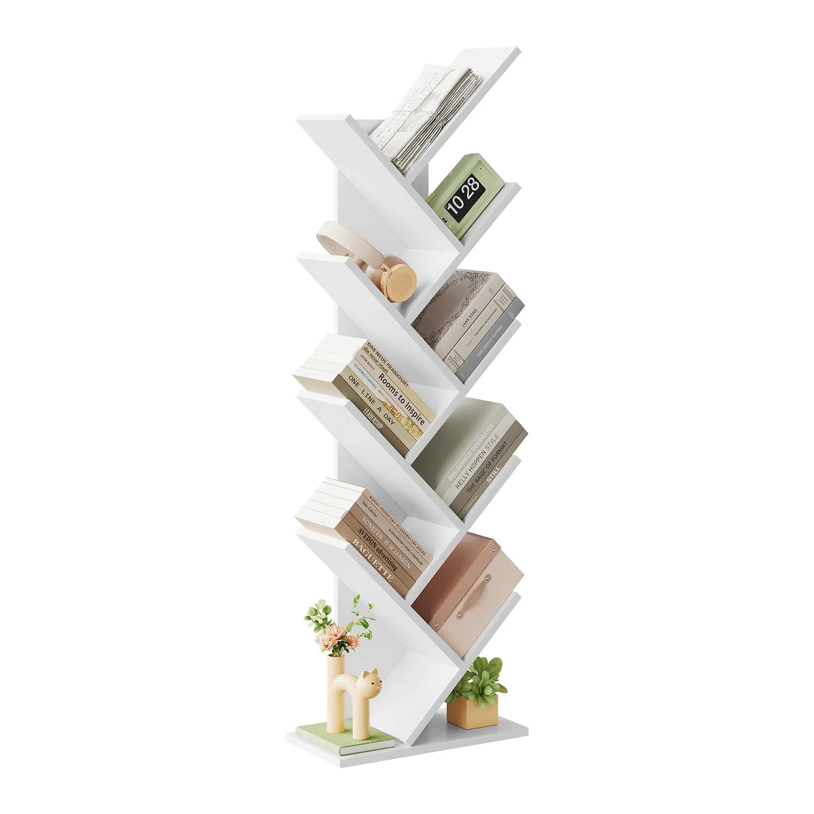 EUGAD Libreria ad Albero Moderna Bianca
