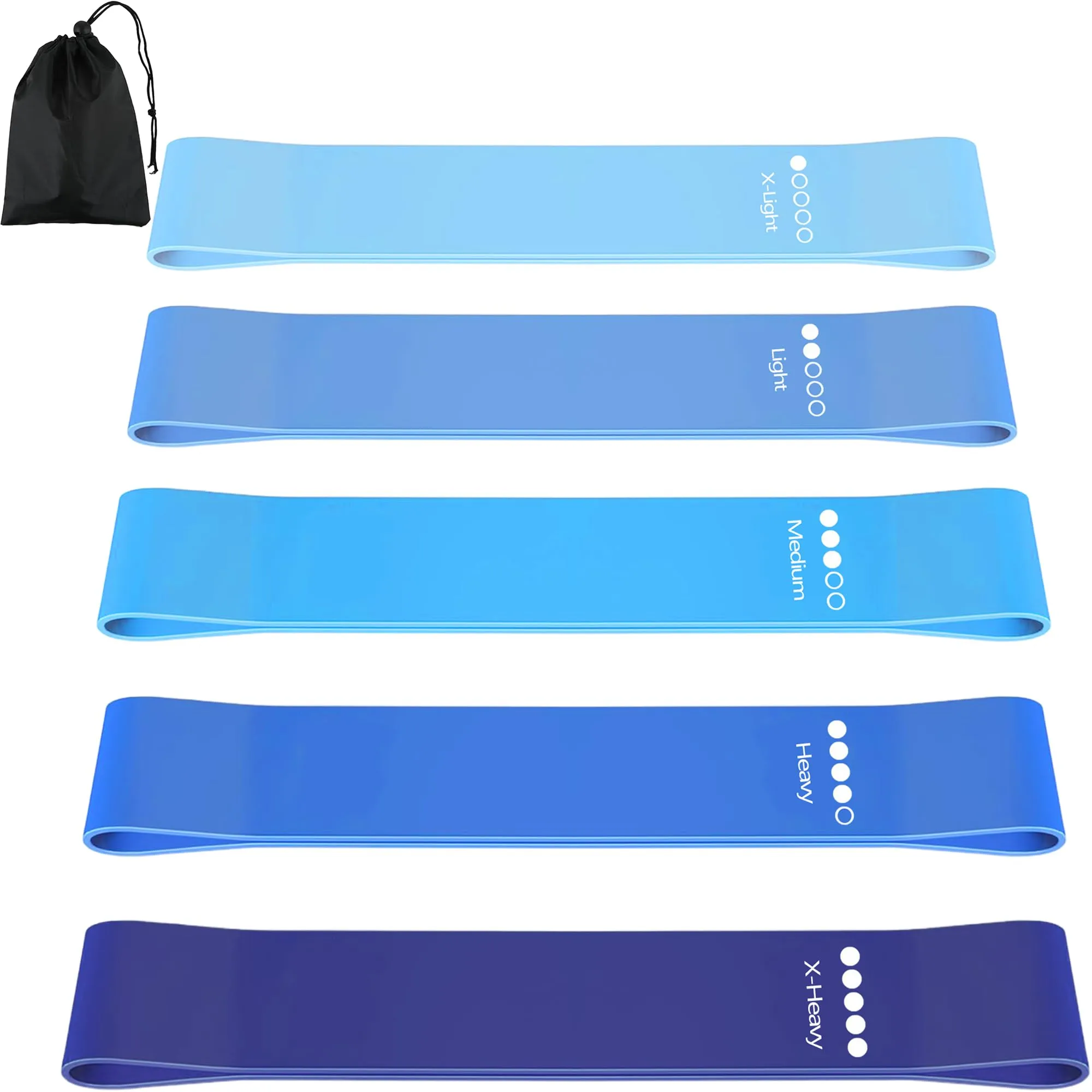 Set di 5 Elastici Fitness con Livelli di Resistenza Variabili
