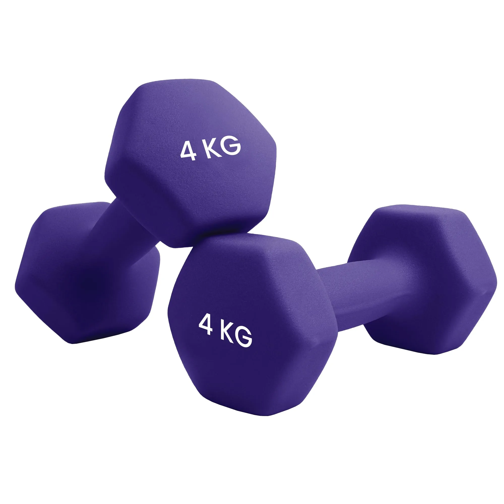 Unycos - Set di 2 Manubri Antiscivolo in Neoprene 4 kg Viola
