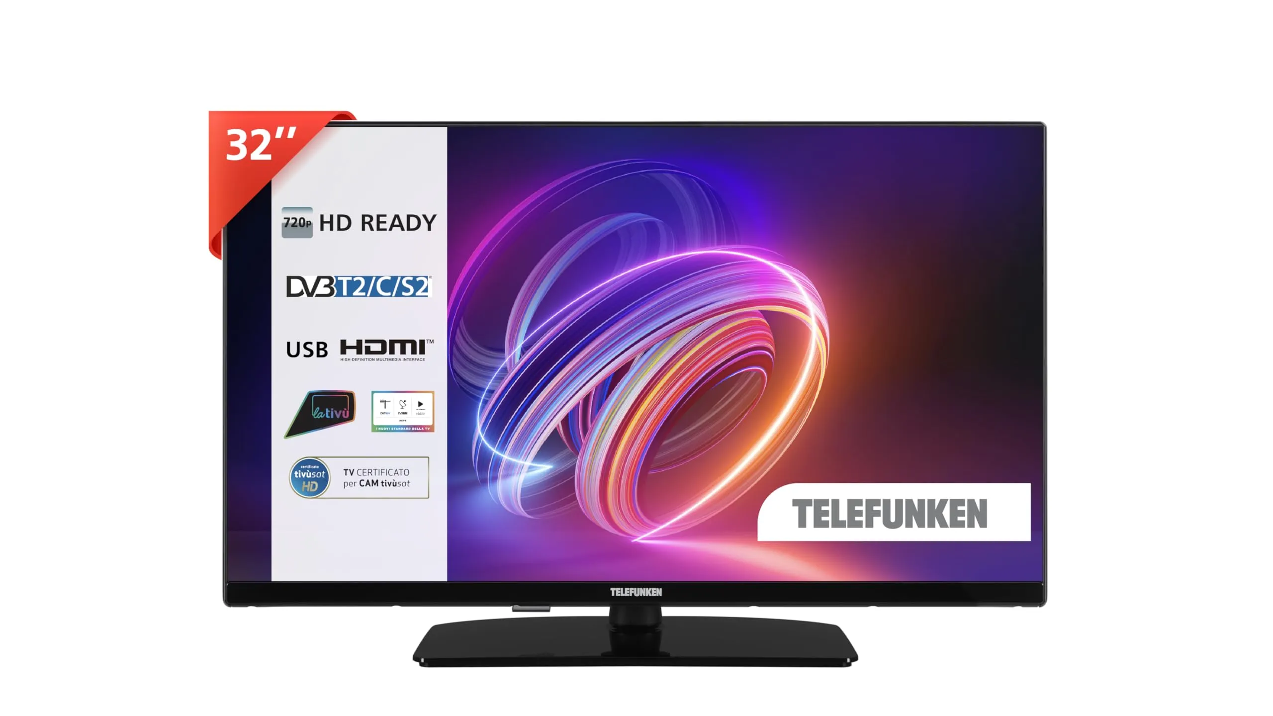 TELEFUNKEN TV LED 32" HD Ready 32TENSHDZ - Esperienza Visiva Ottimale