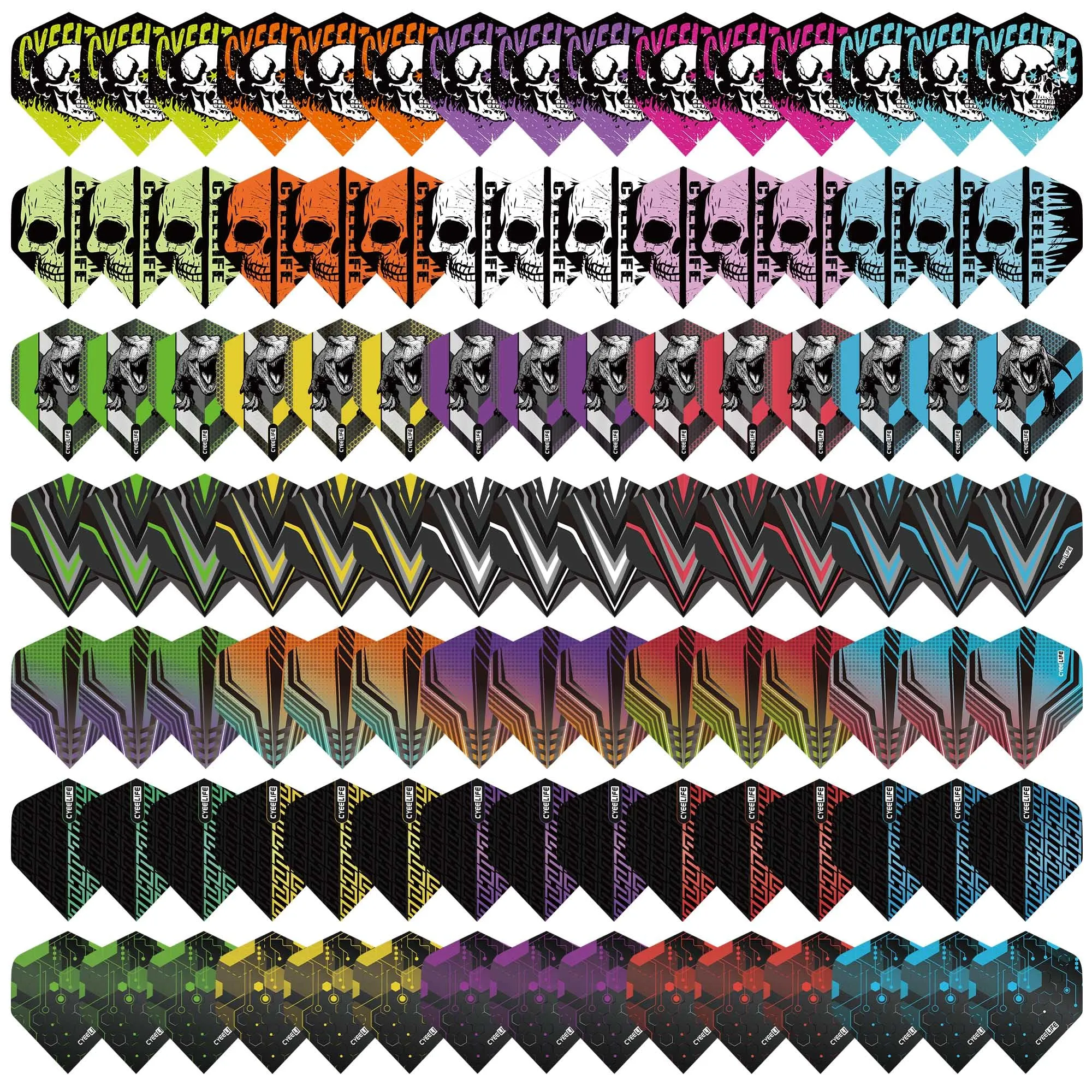 CyeeLife Dart Flights - Set da 105 Alette per Freccette Standard in PET