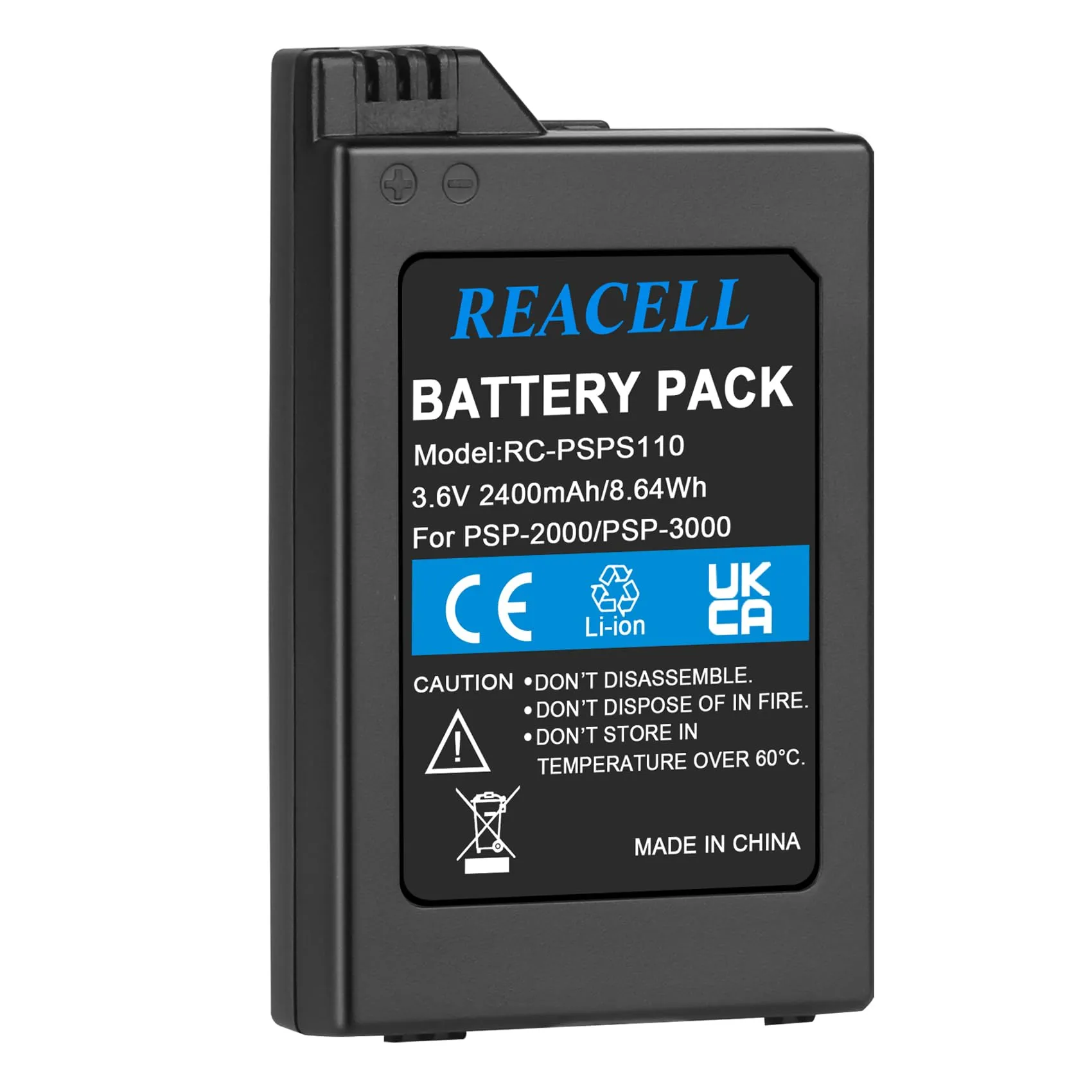Batteria Sostitutiva REACELL 2400mAh per Sony PSP 2000/3000 (PSP-S110)