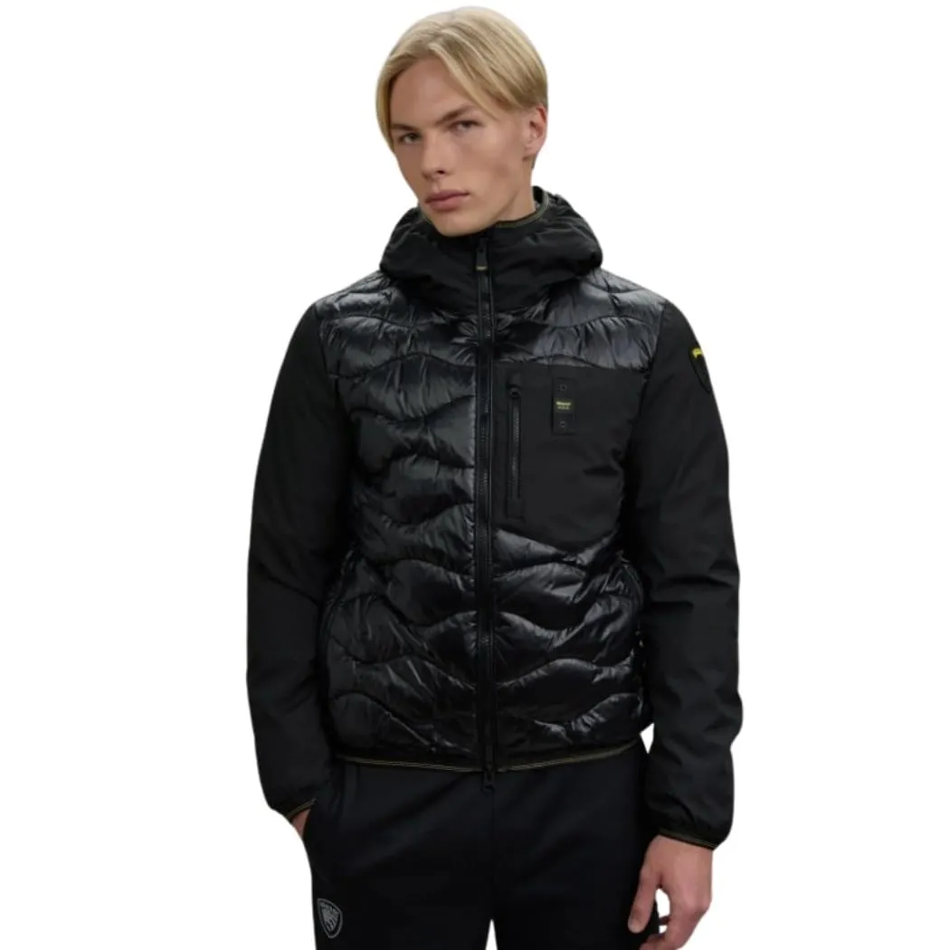 Blauer Piumino Uomo Nero in Nylon e Neoprene