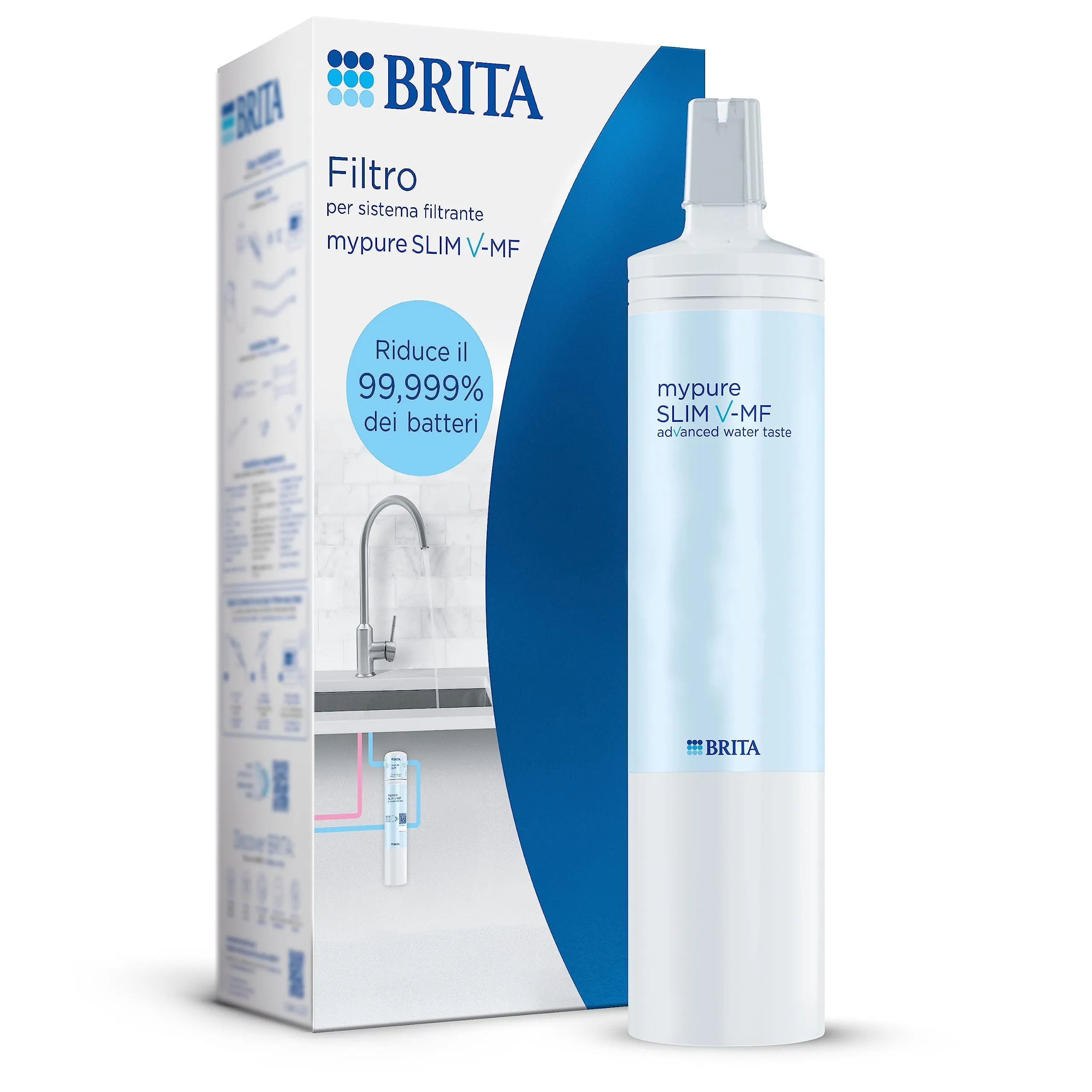 BRITA Filtro di Ricambio mypure SLIM V-MF (8000L)
