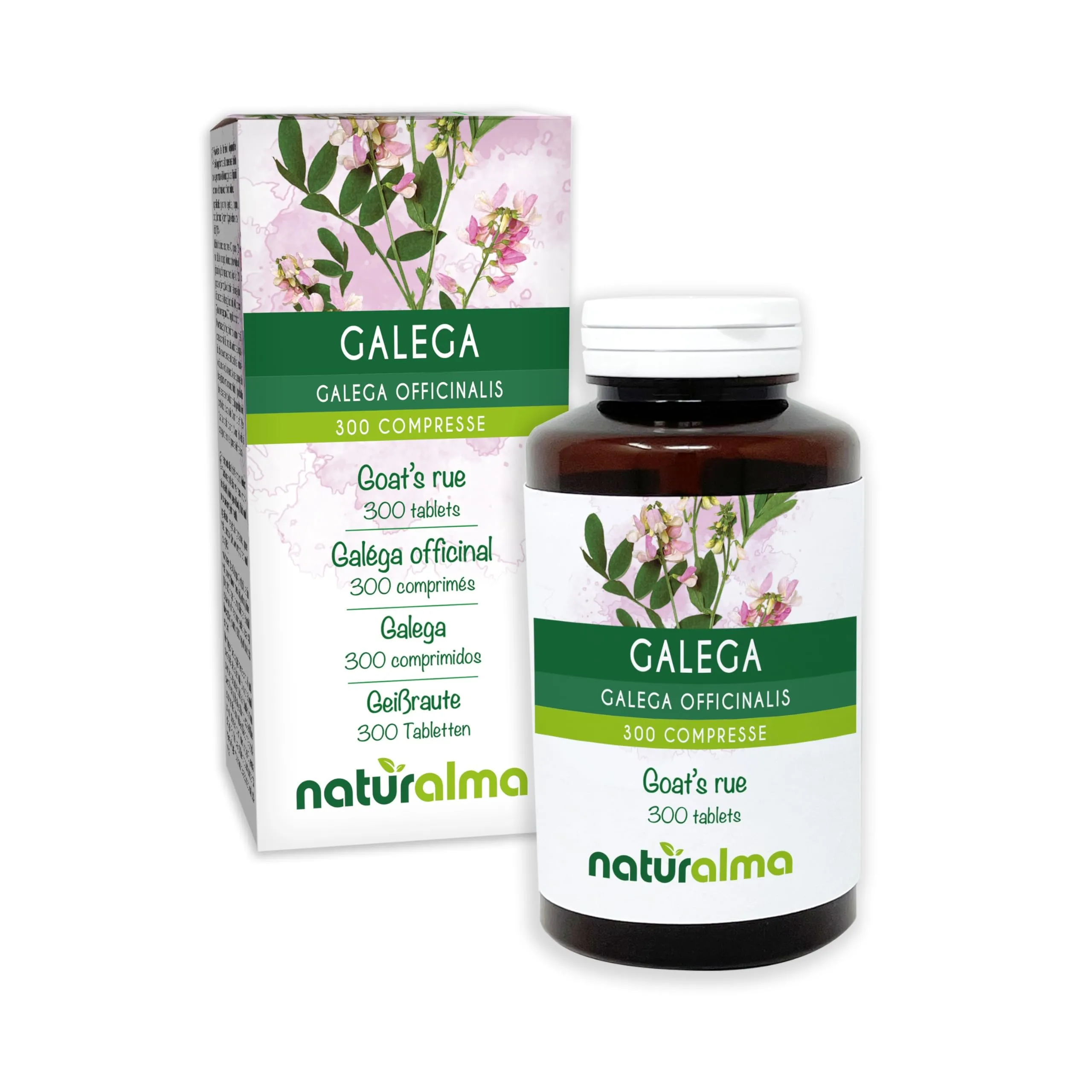 Galega (Galega officinalis) erba con fiori Naturalma - 150 g - 300 compresse - Integratore alimentare - Naturale e Vegano