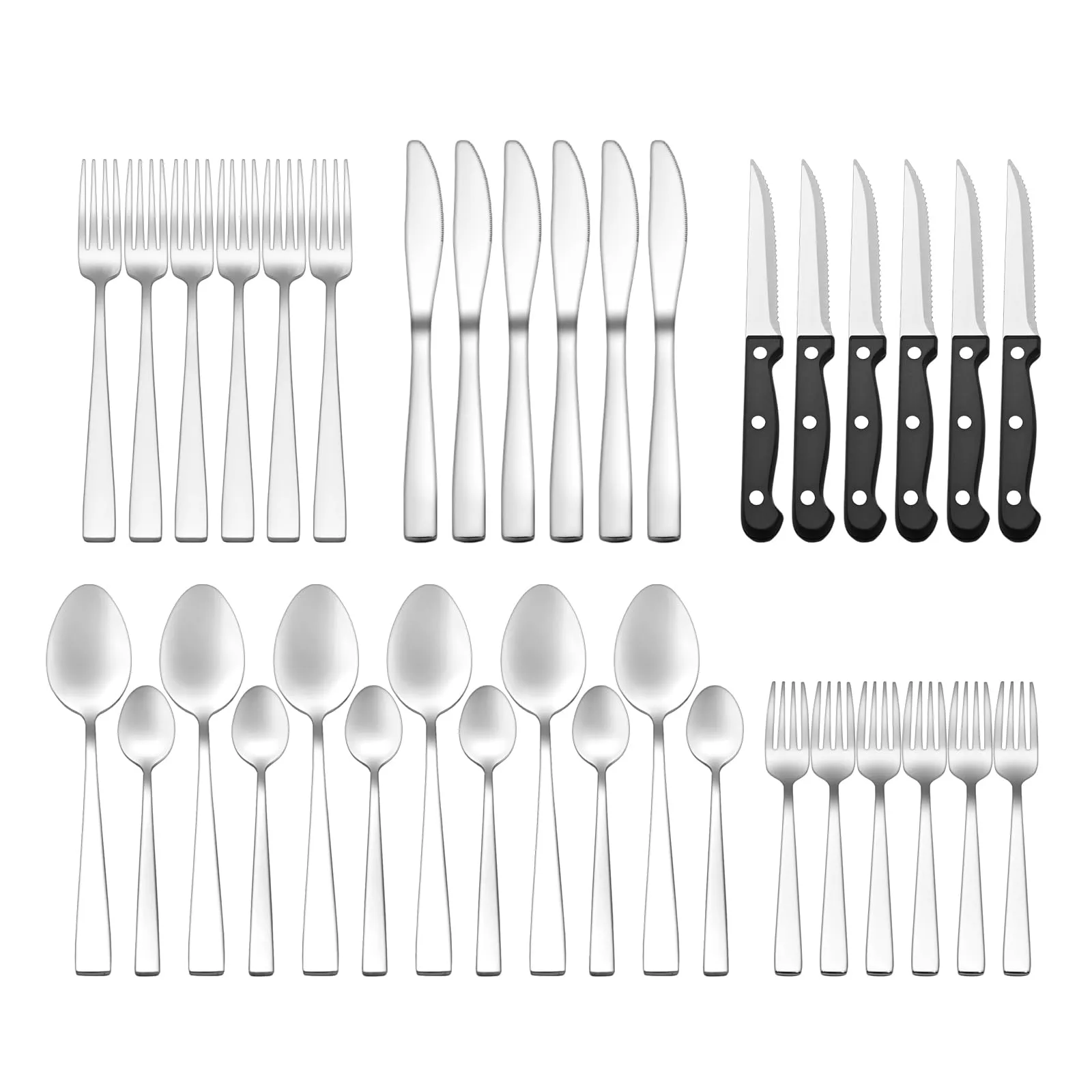 Set Posate Acciaio Inox 36 Pezzi per 6 Persone