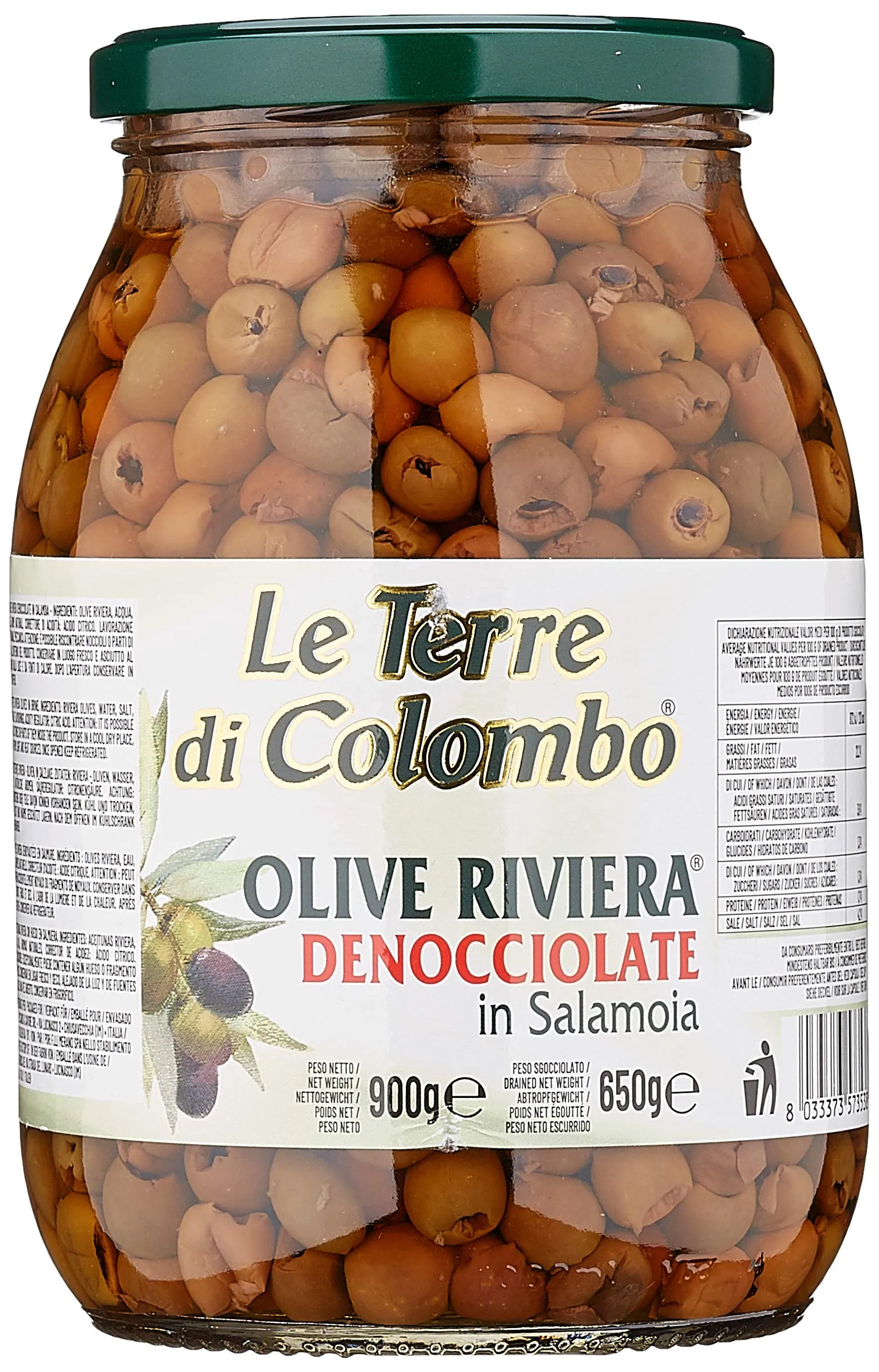 Le Terre di Colombo - Olive Riviera Denocciolate in Salamoia