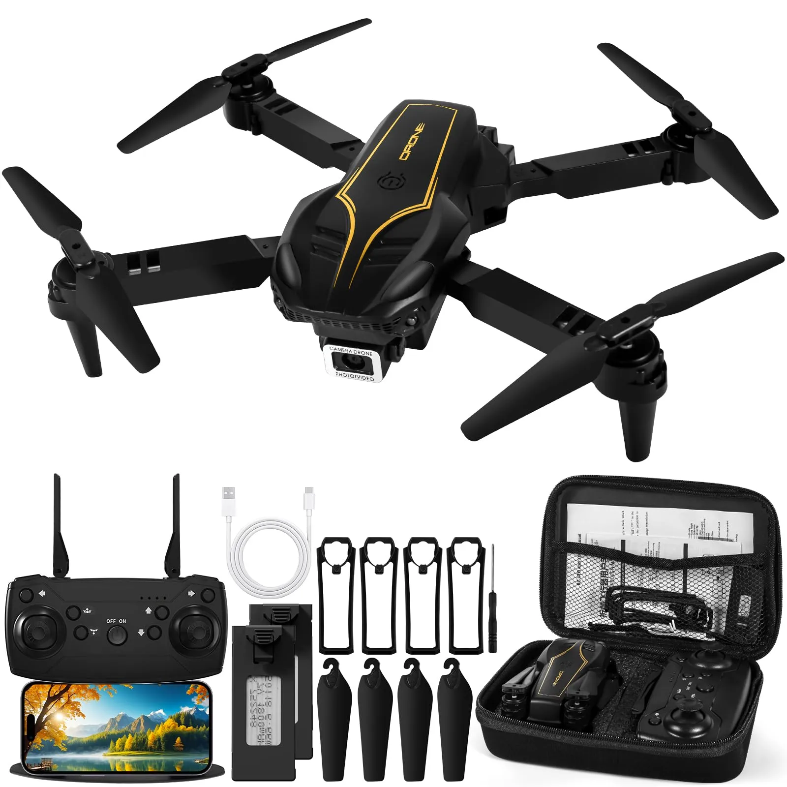XUNIVERS Drone con Telecamera 4K HD per Principianti