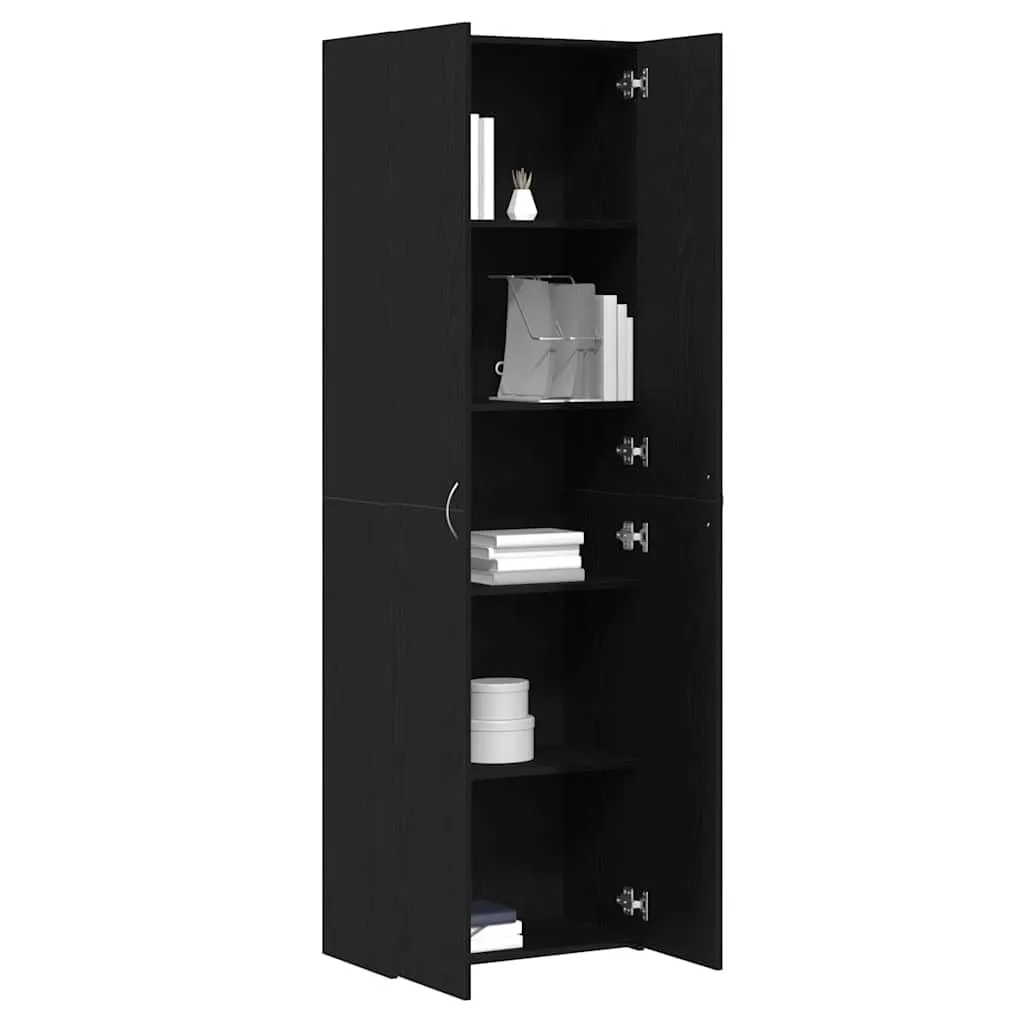 vidaXL Armadio per Ufficio Rovere Nero 60x32x190 cm