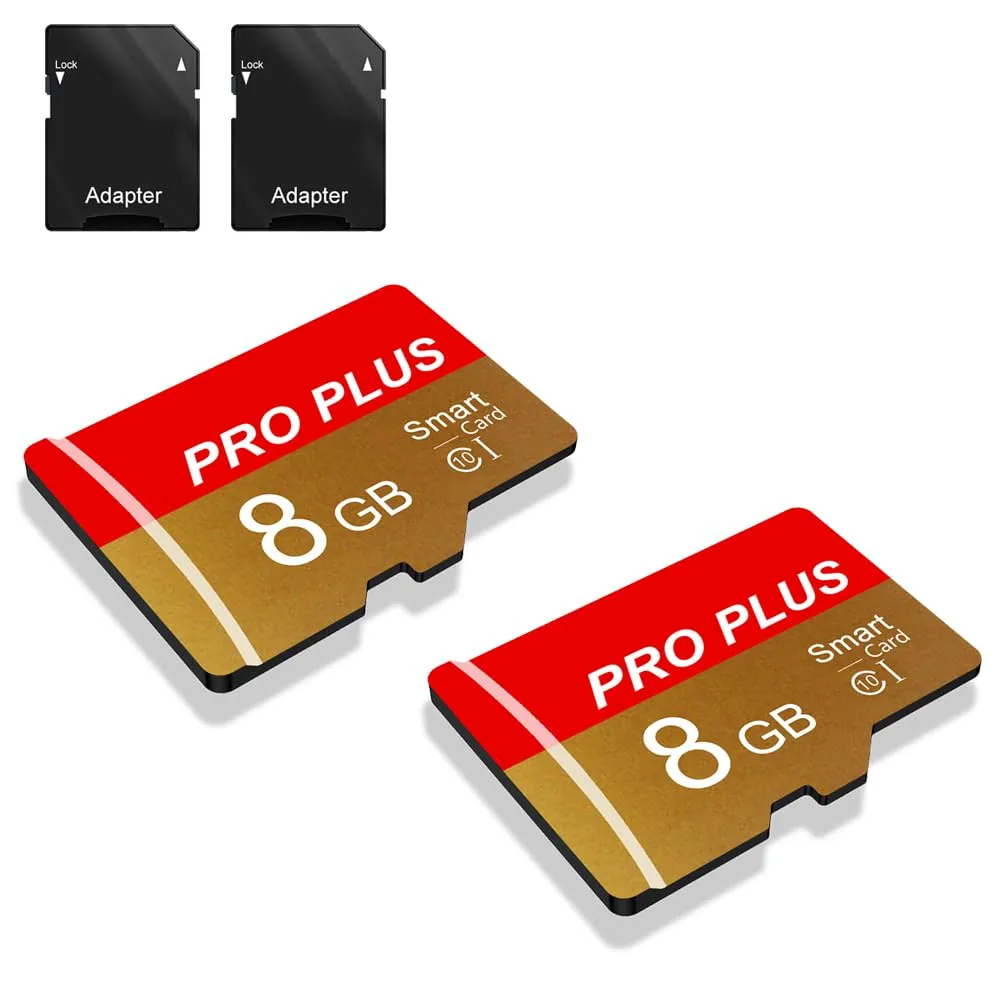 2 Pack Scheda di Memoria 8GB con Adattatore