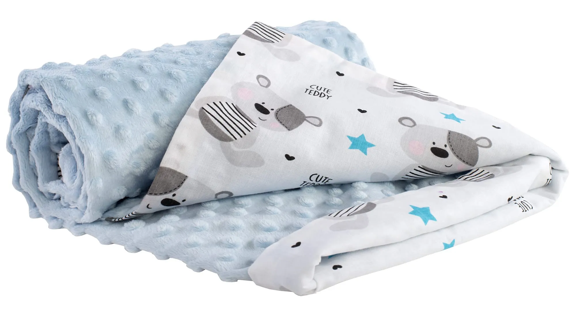 Medi Partners Coperta Neonato Teddy con Azzurro Minky