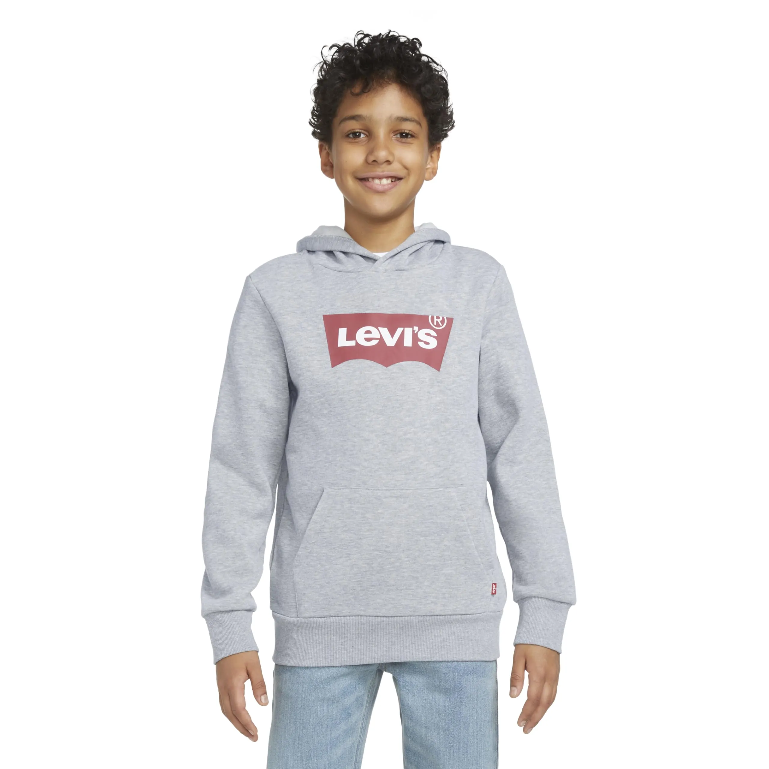 Levi's Lvb Batwing Screenprint Hoodie Felpa con Cappuccio Grigio Heather