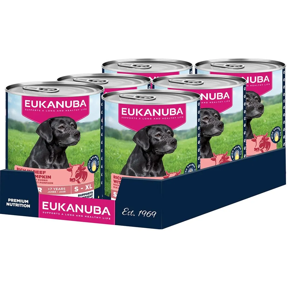 EUKANUBA Senior Manzo e Zucca - Alimento Umido per Cani Anziani