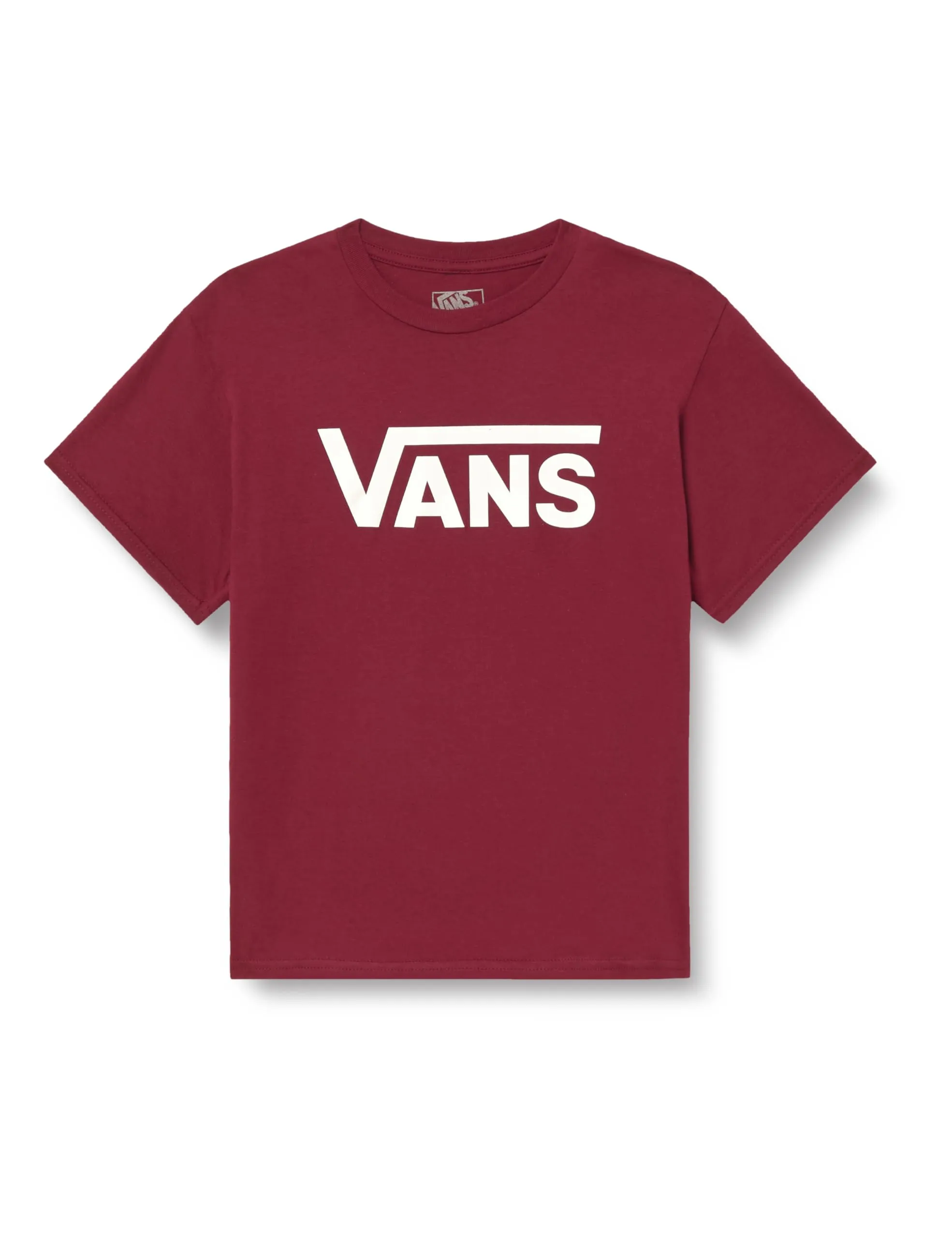 Vans Classic Drop V SS Crew Tee-b T-Shirt Bordeaux/Bianco Bambino