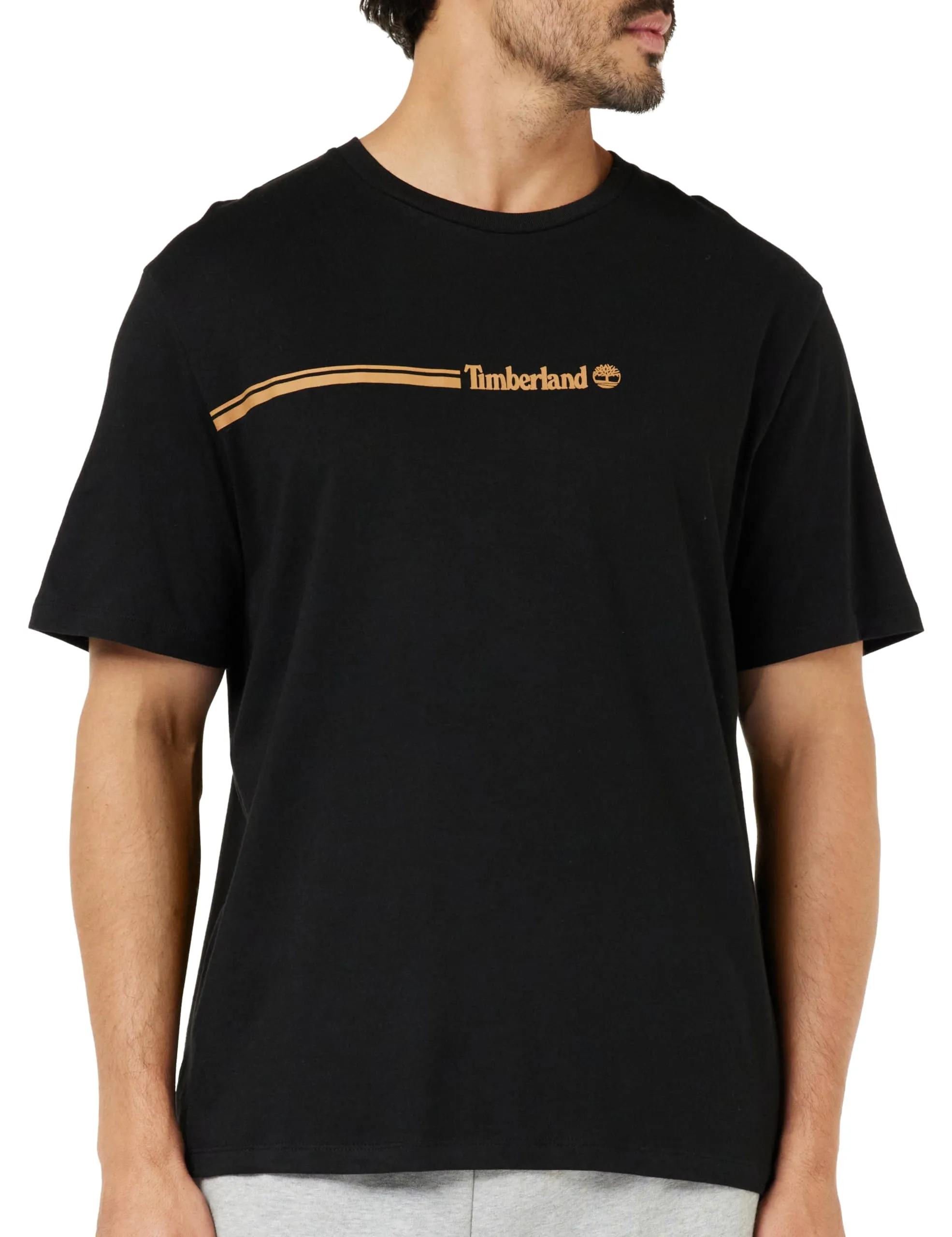 Timberland Short Sleeve Tee 3 Tier3 T-Shirt, Nera, Taglia XL da Uomo
