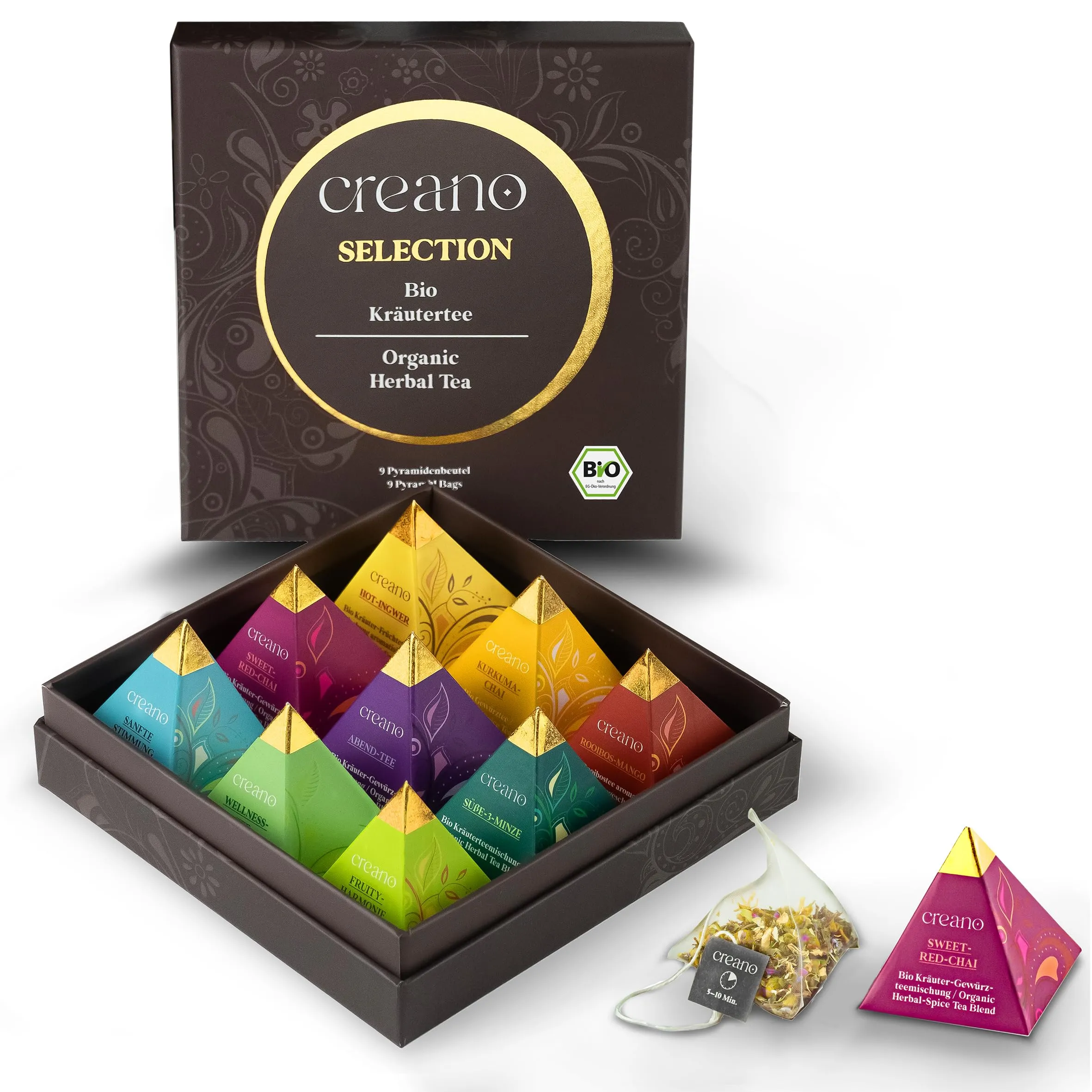 Creano Set Regalo Tisane Biologiche Premium "Organic Herbal Tea"