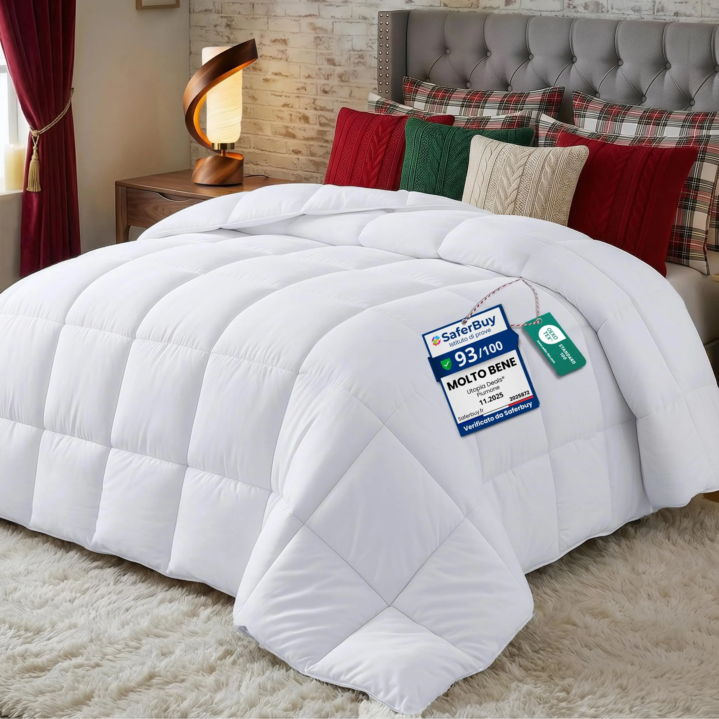 Utopia Bedding Piumone Una Piazza e Mezza 200x200 cm 370 gsm