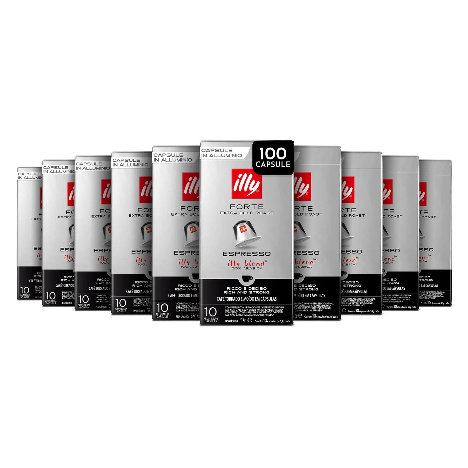 Illy Caffè Forte - 10 Capsule Compatibili Nespresso