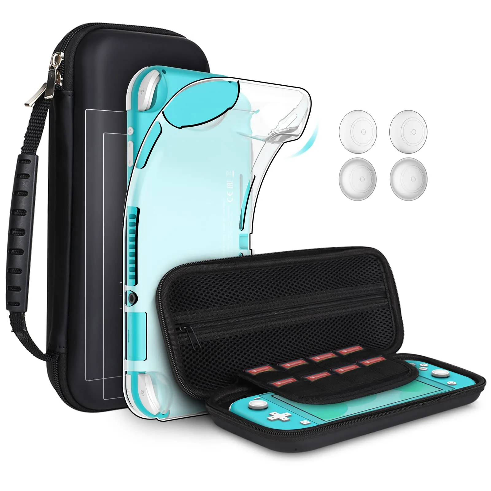 Custodia Protettiva 8 in 1 GeeRic per Switch Lite - Nero