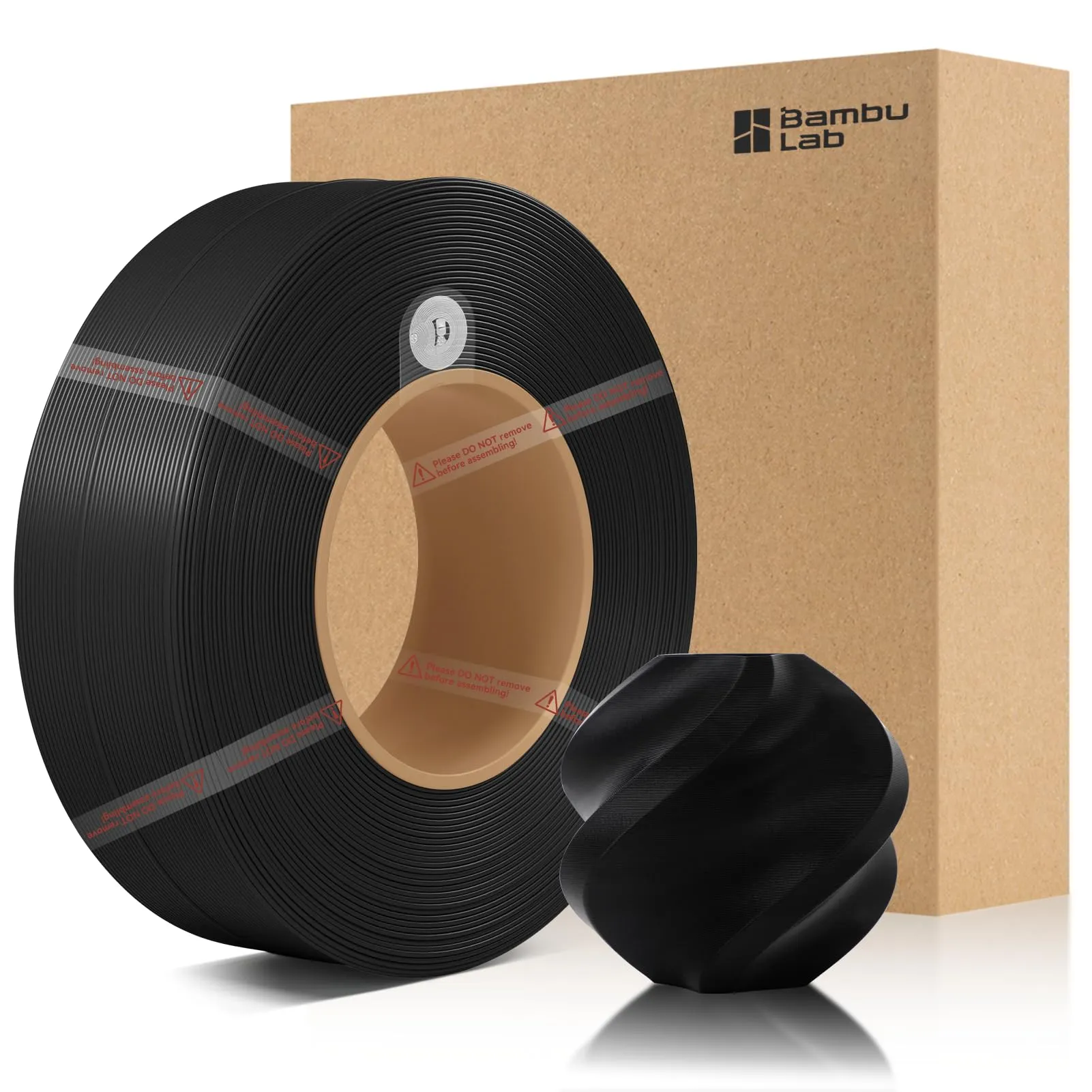 CCTREE Filamento PLA Basic Refill Nero per Stampanti 3D Bambu Lab - Senza Bobina, 1.75mm, 1kg