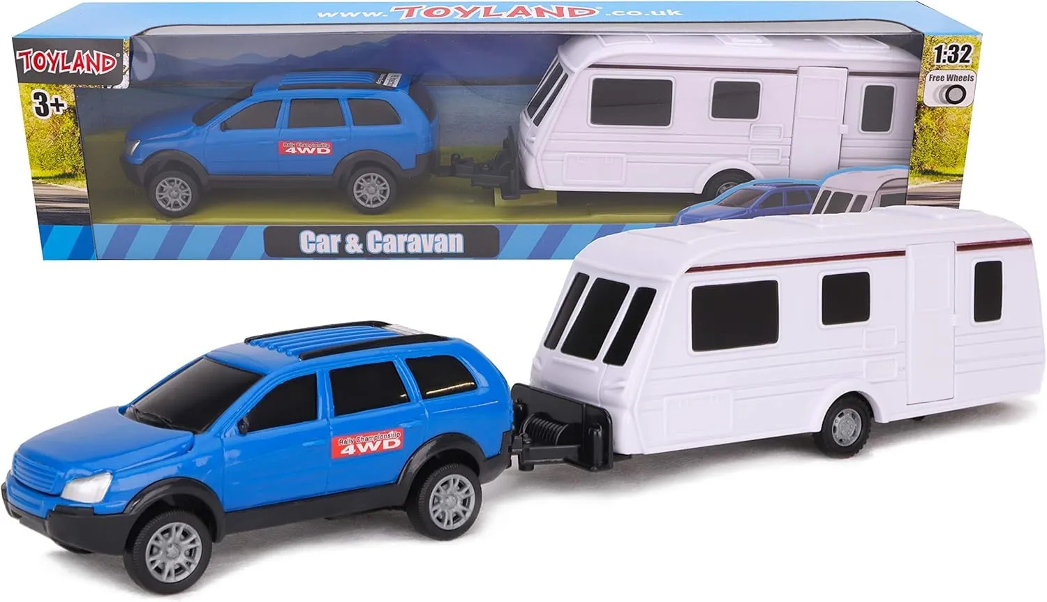 Toyland® Set Auto e Roulotte 1:32 (Blu)