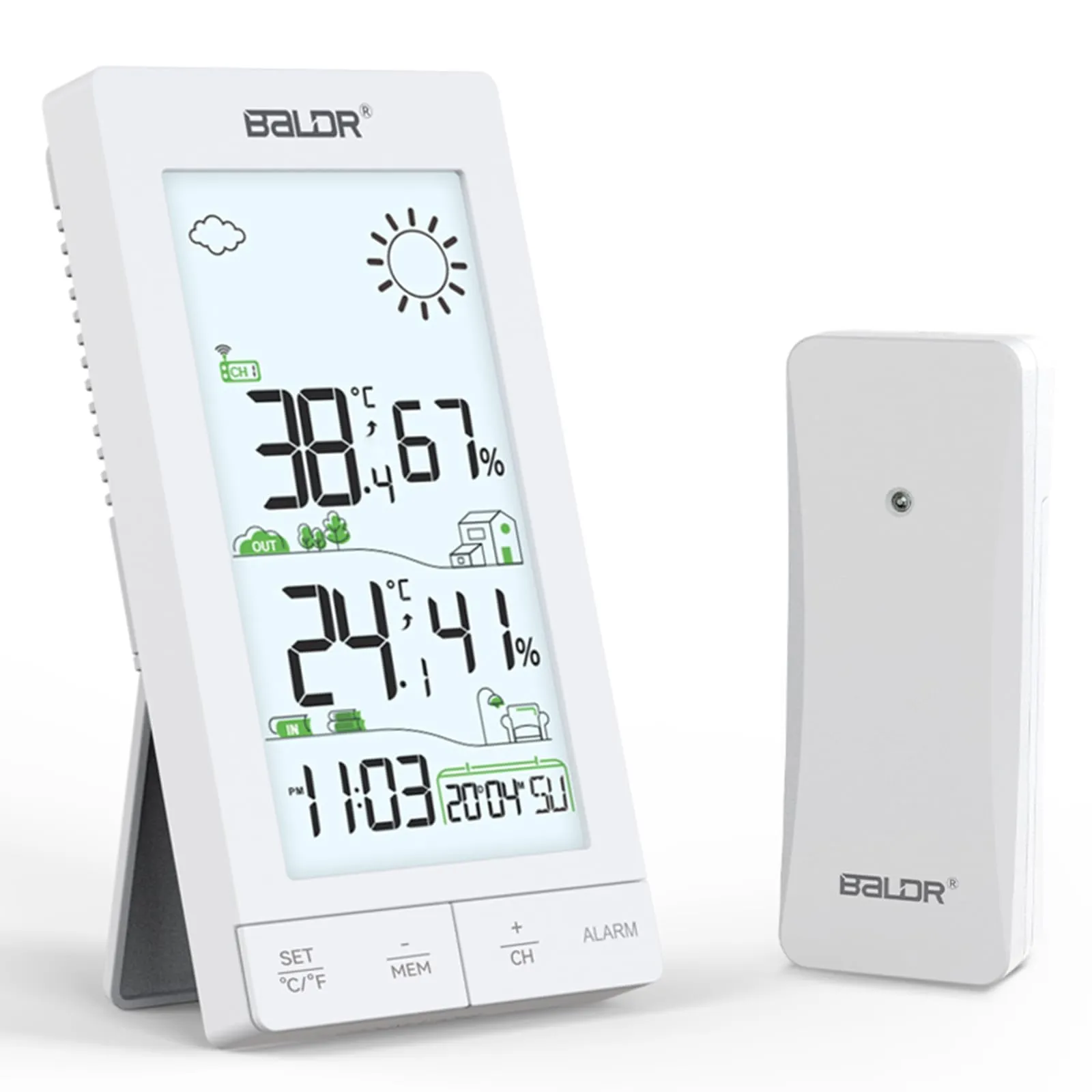 Stazione Meteorologica Digitale con Sensore Esterno e Display LCD 6"