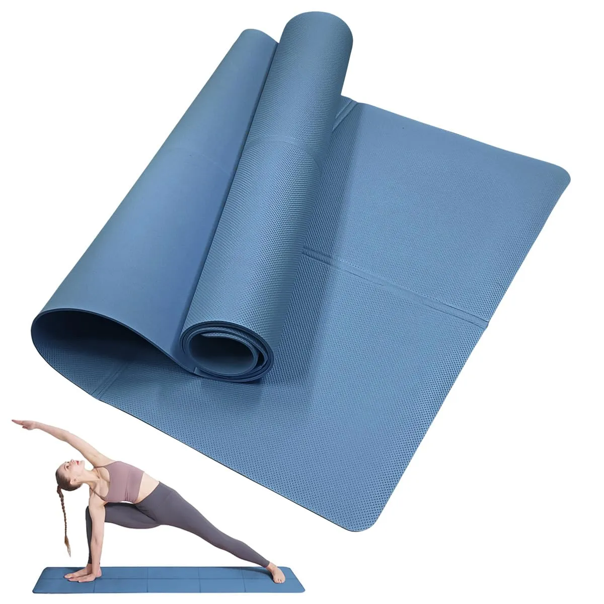 Tappetino da Yoga Classico LULUWA, Antiscivolo, Portatile 3 mm di Spessore in EVA per Fitness, Yoga, Pilates, Allenamento, Campeggio e Viaggi per Uomo e Donna